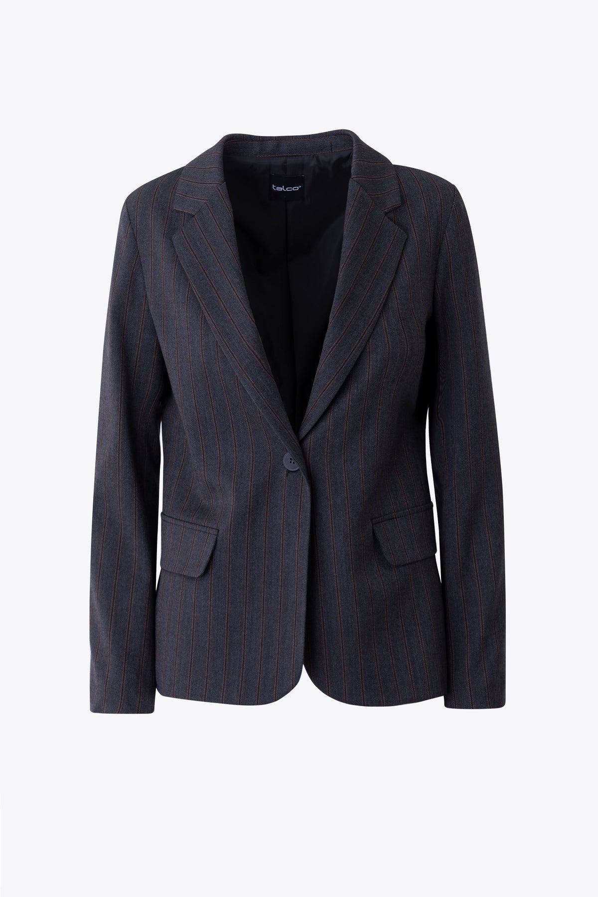 Blazer ad un petto fantasia herringbone gessata - FW27