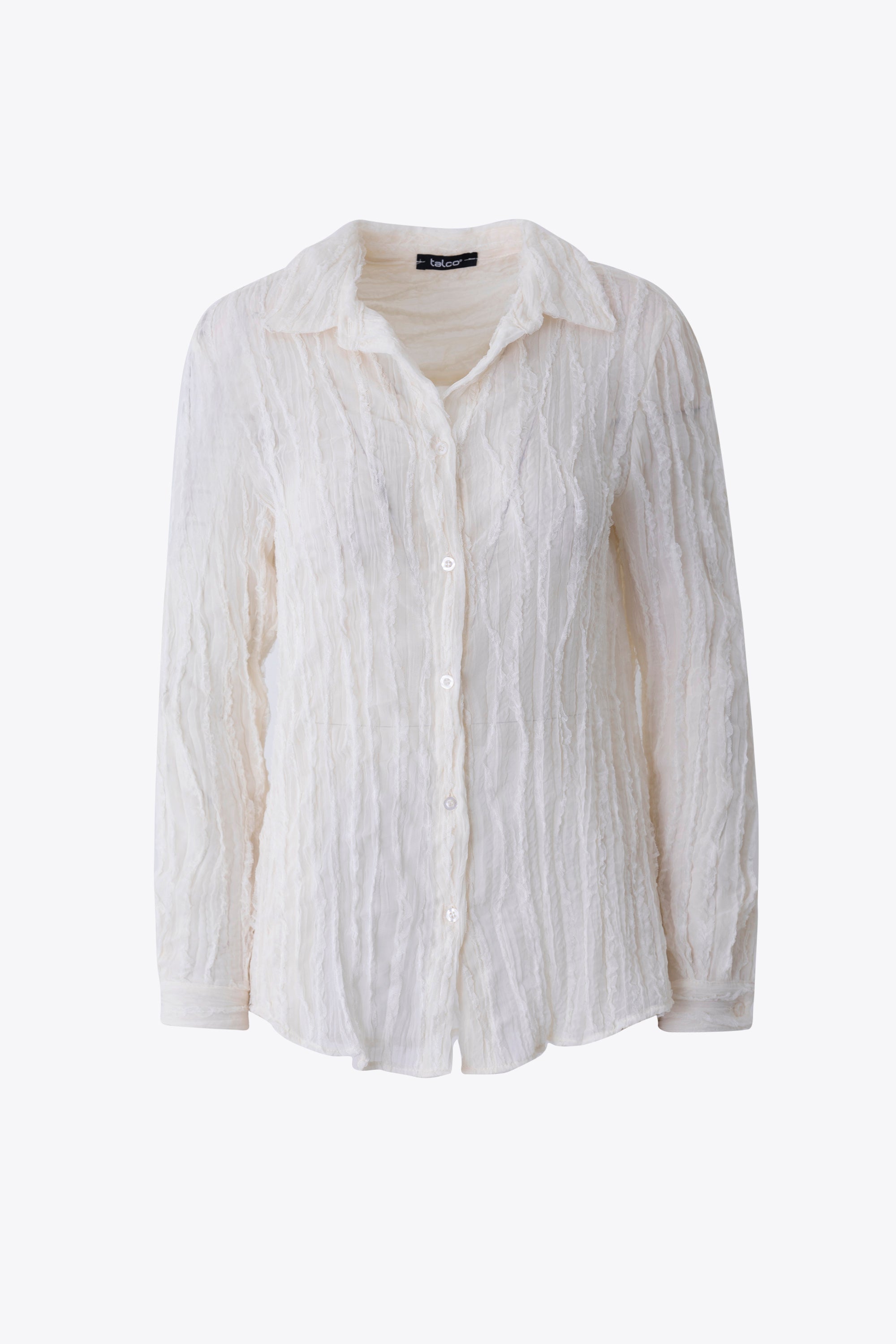Camicia in tessuto goffrato increspato - FW27
