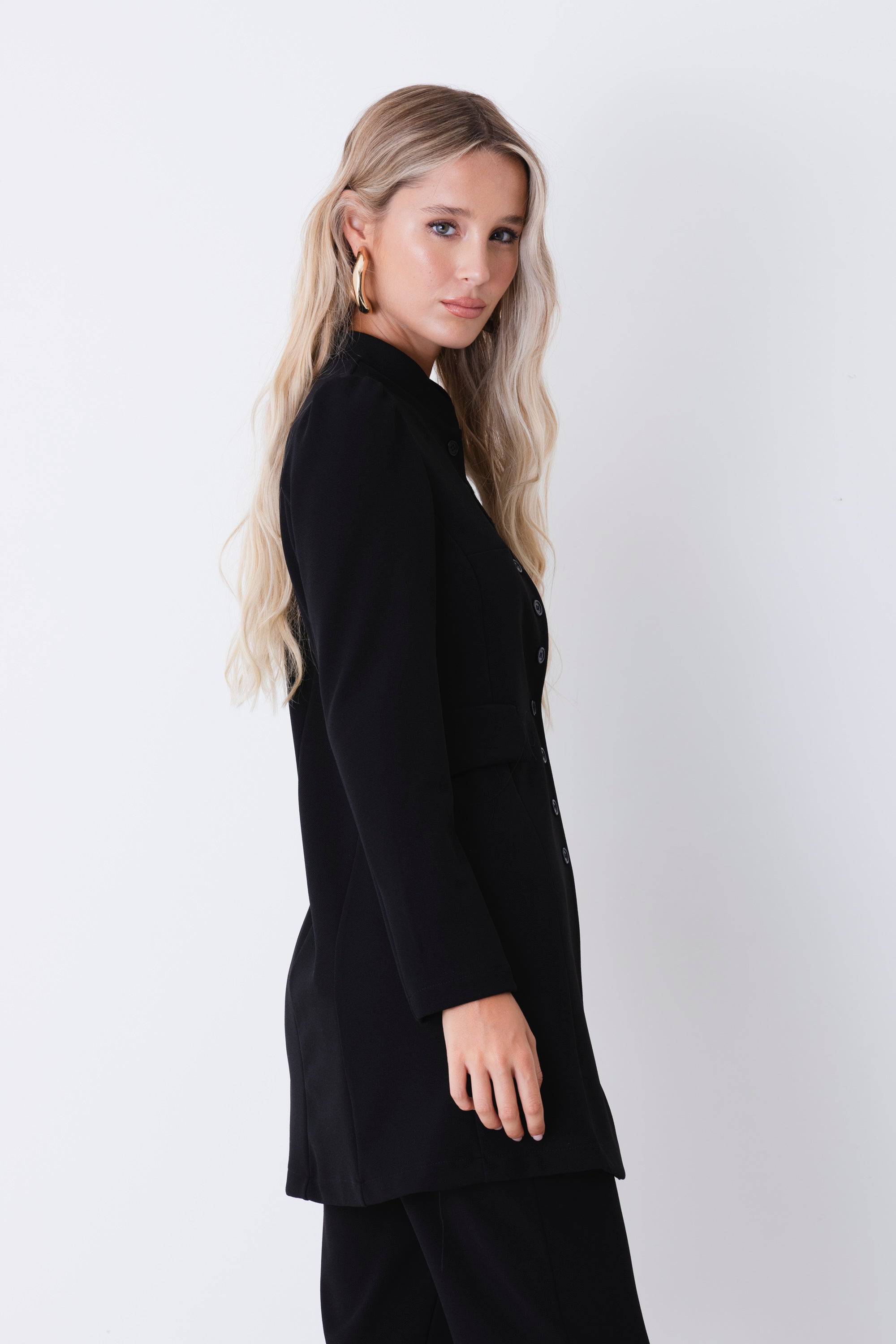Giacca lunga stile military in scuba crepe - FW27