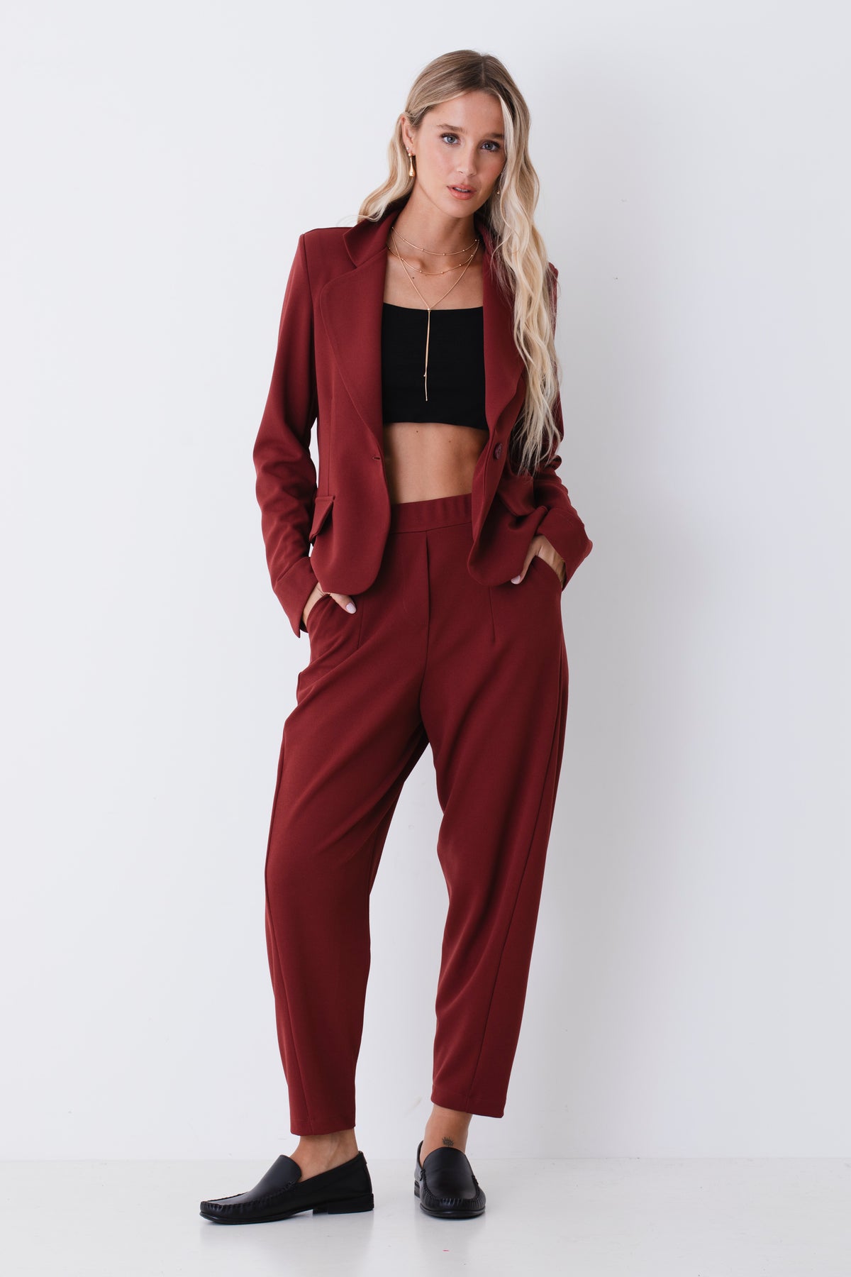 Pantalone barrel fit in scuba crepe - FW27