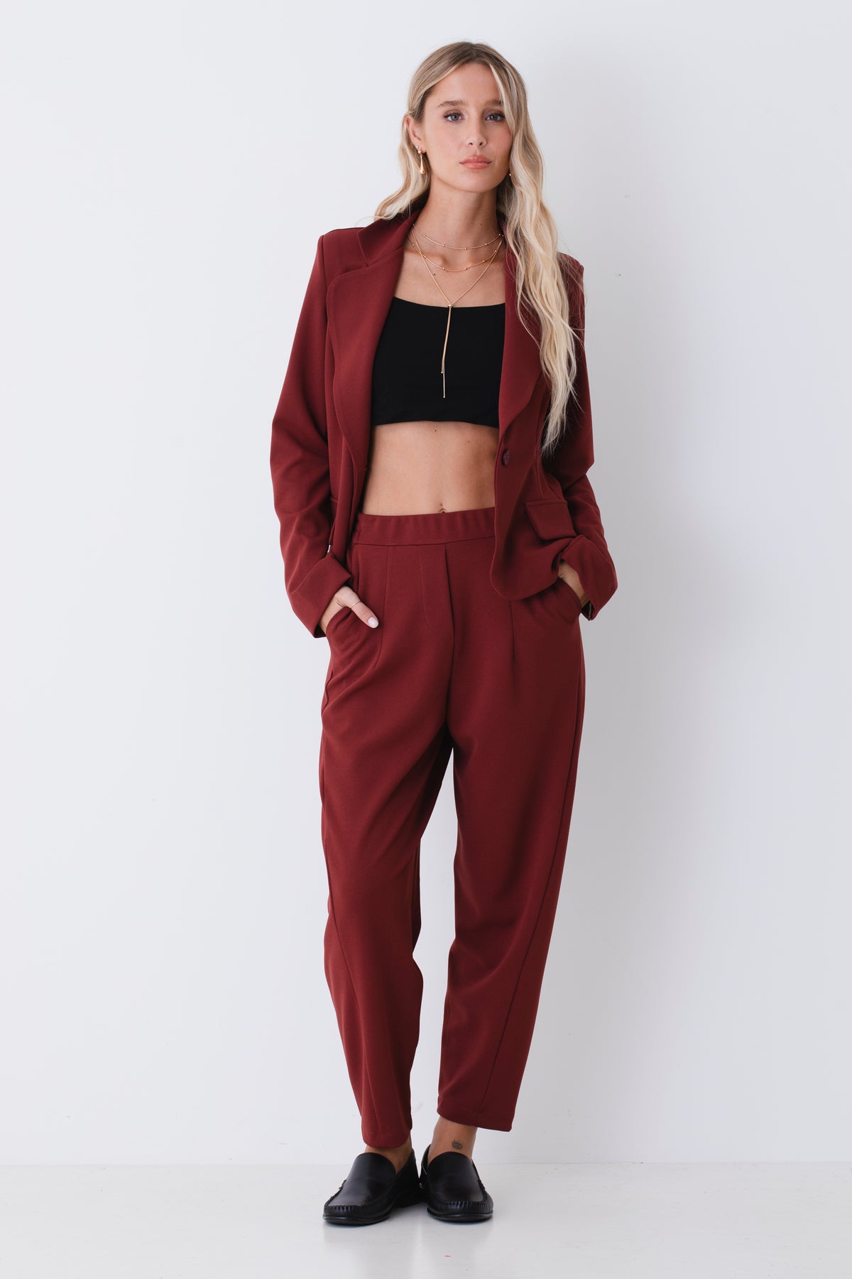 Pantalone barrel fit in scuba crepe - FW27