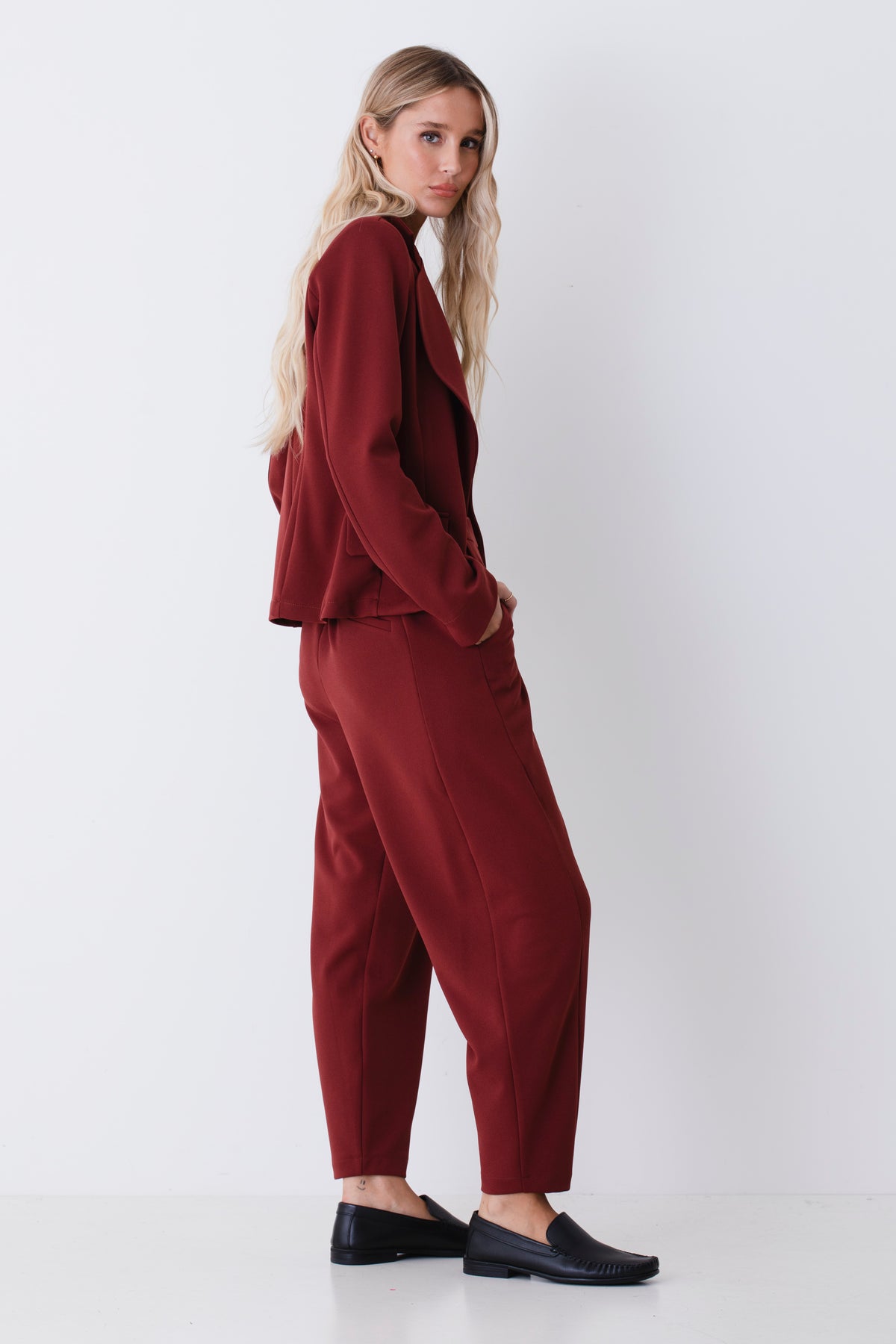 Pantalone barrel fit in scuba crepe - FW27