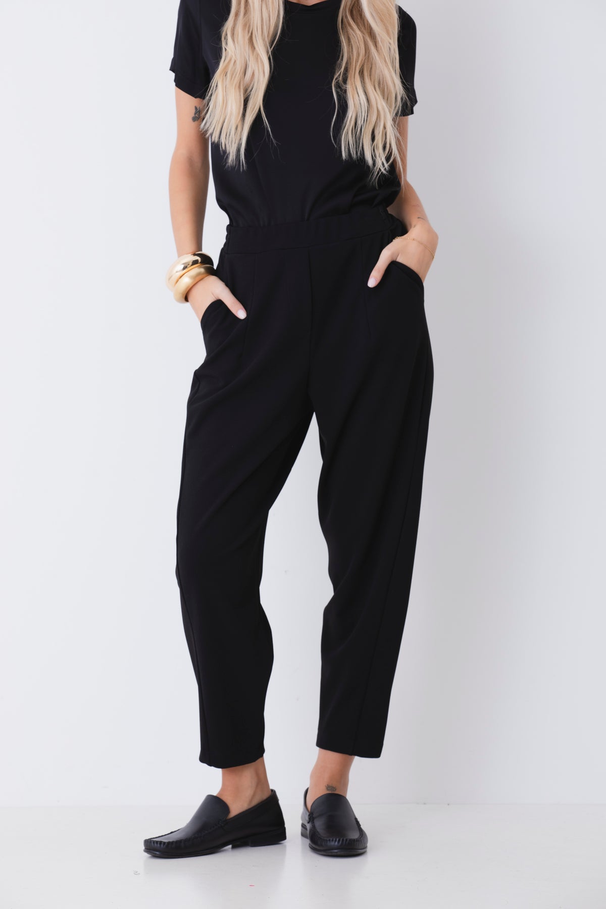 Pantalone barrel fit in scuba crepe - FW27