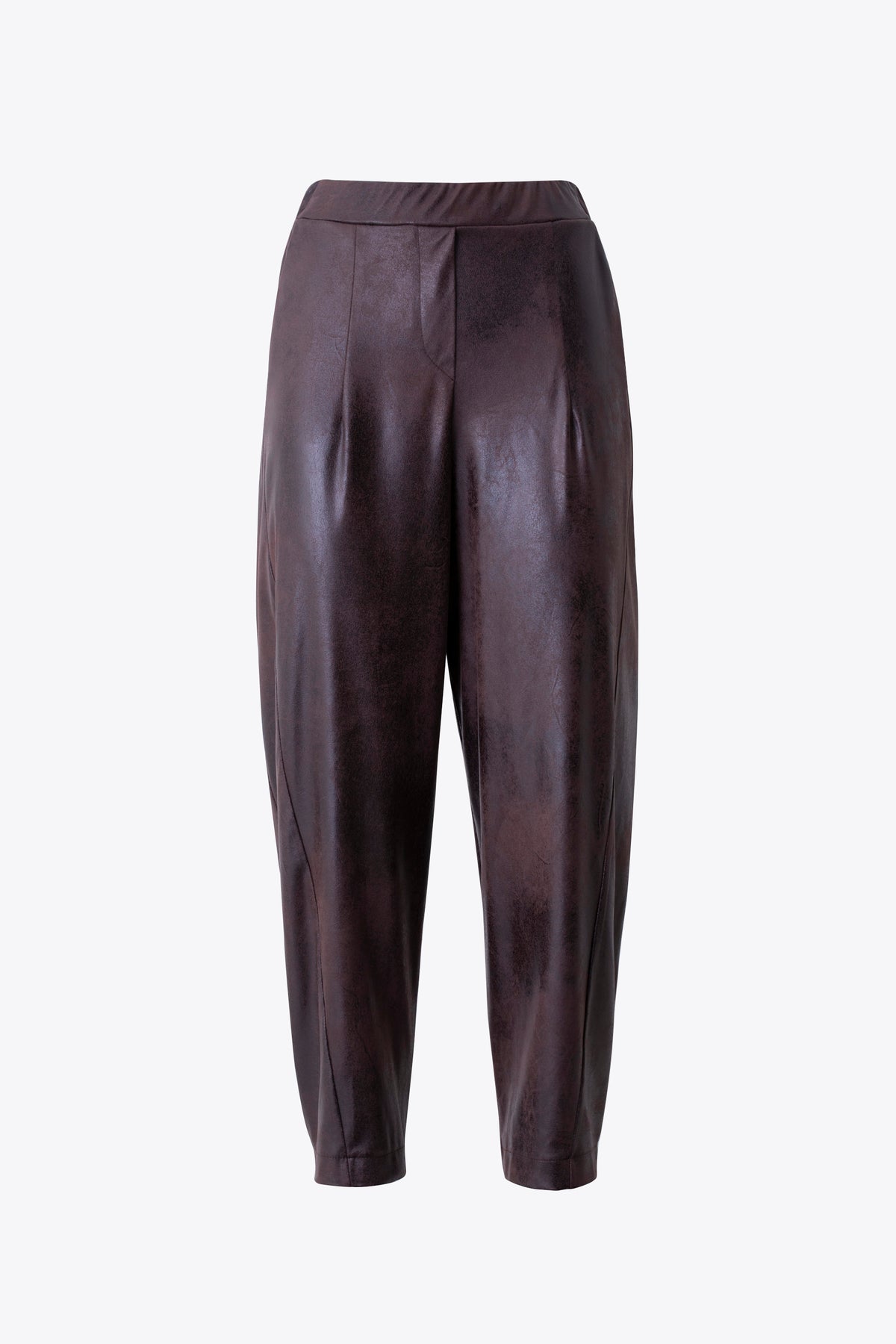 Pantalone barrel in tessuto effetto pelle - FW27