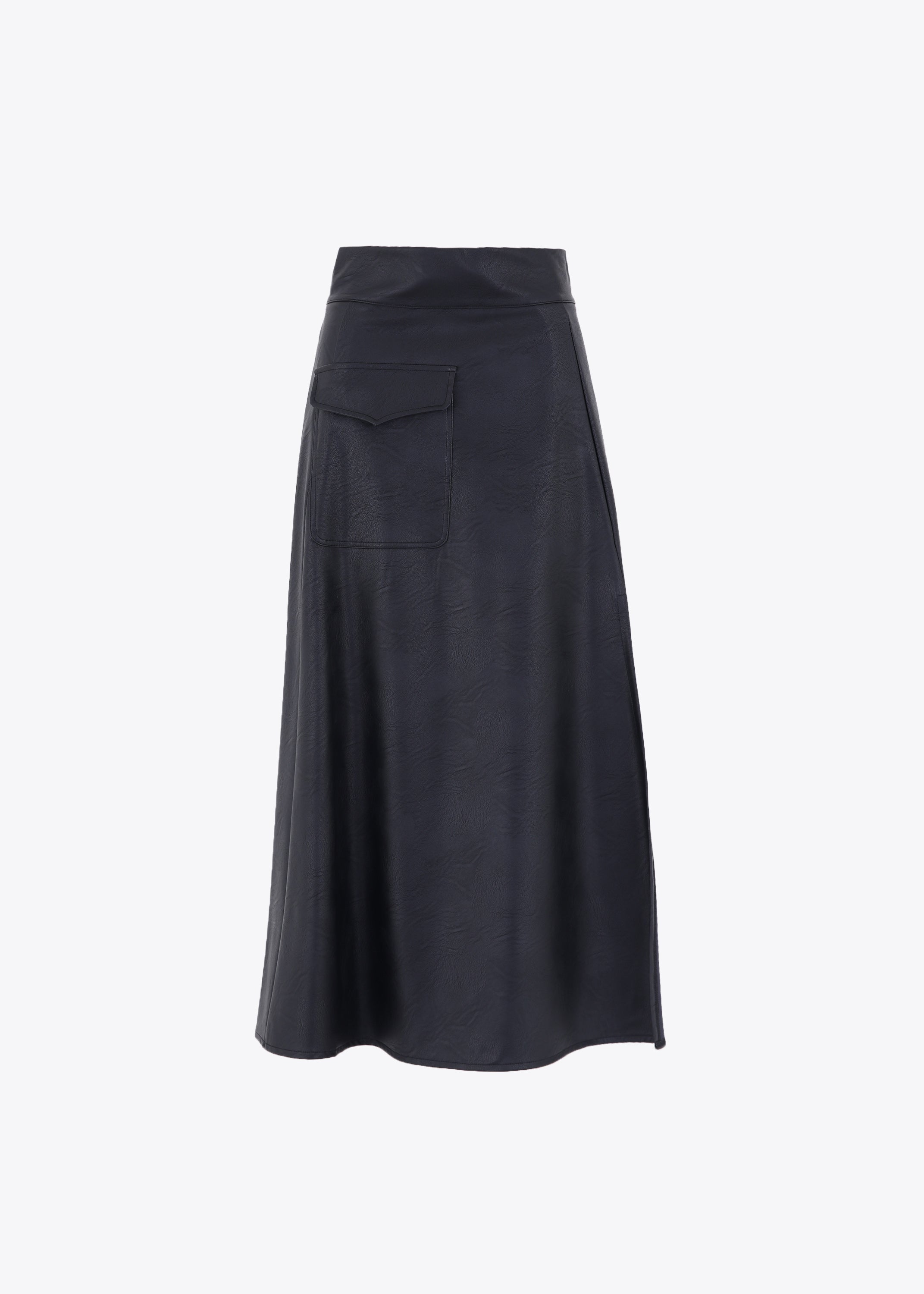 Gonna lunga a vita alta in ecopelle - FW23