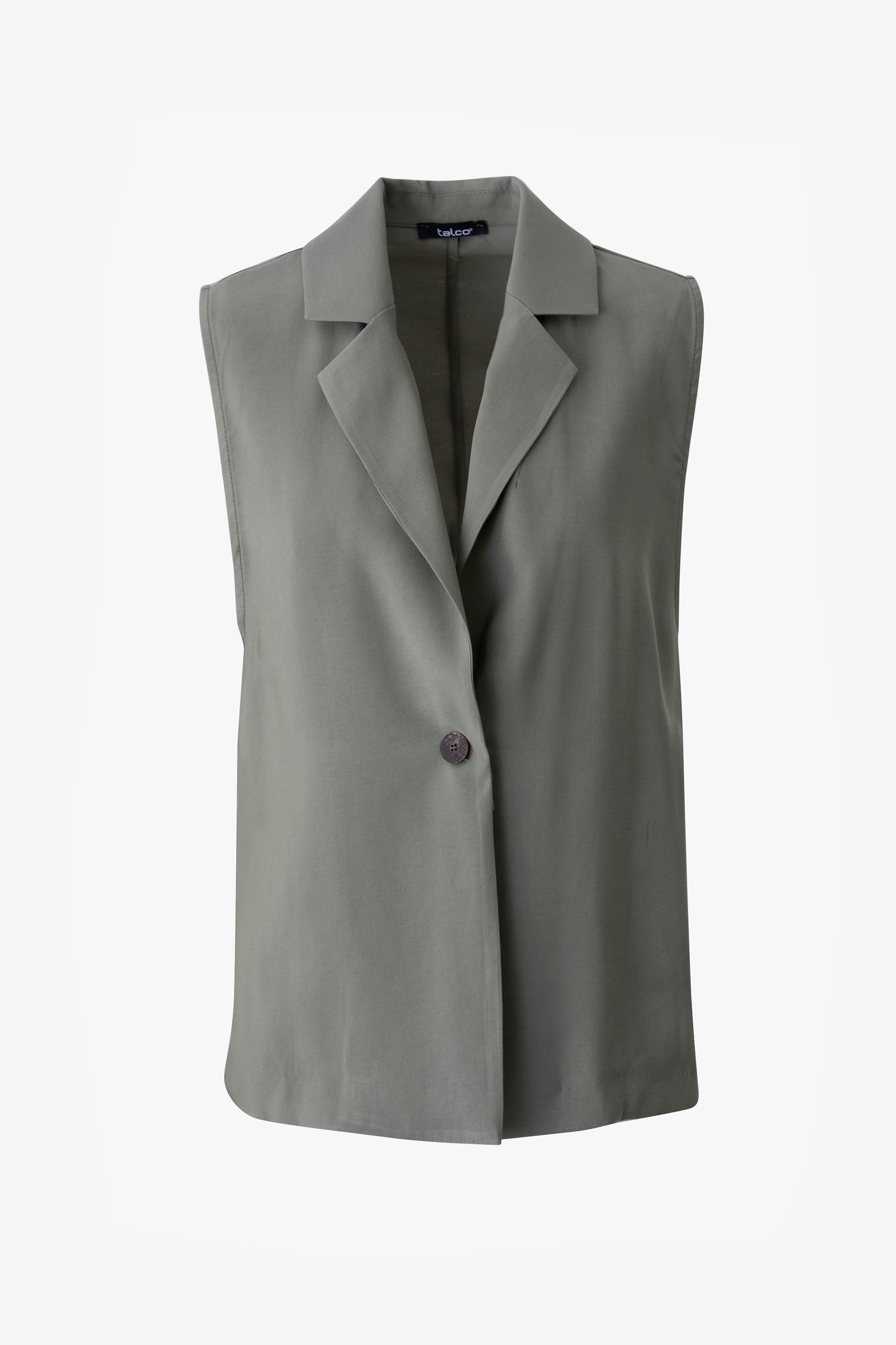 Gilet lungo ad un petto in viscosa - PE26