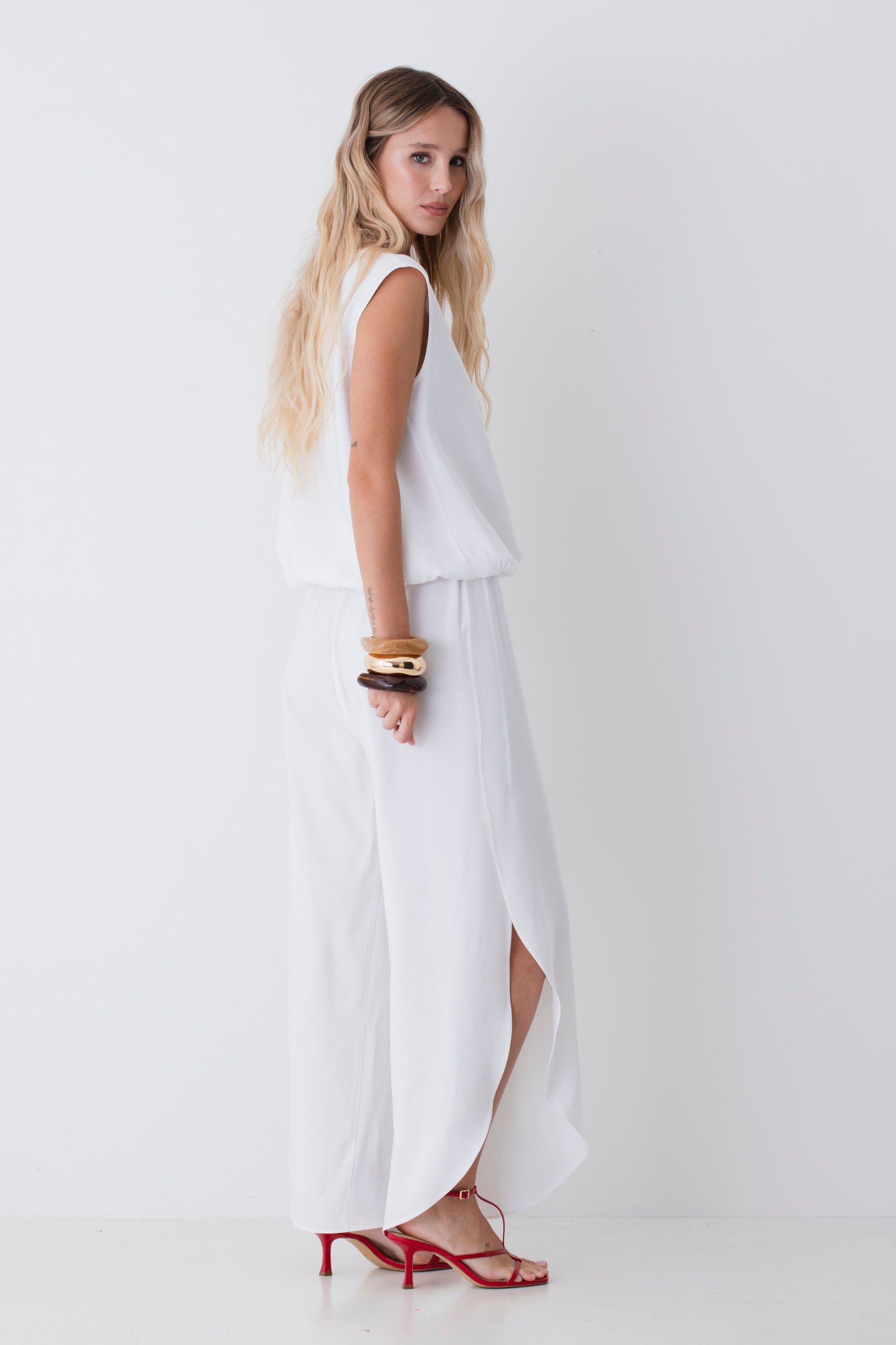 Pantalone ampio con spacchi laterali in viscosa - PE26