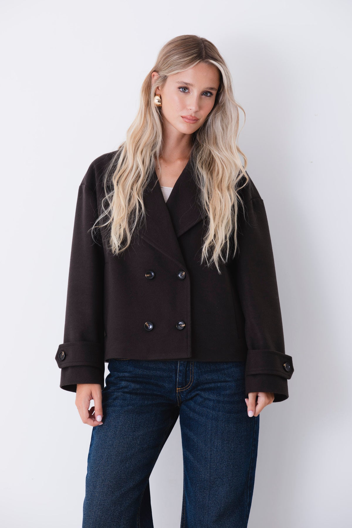Cappotto corto doppio petto in panno - FW27