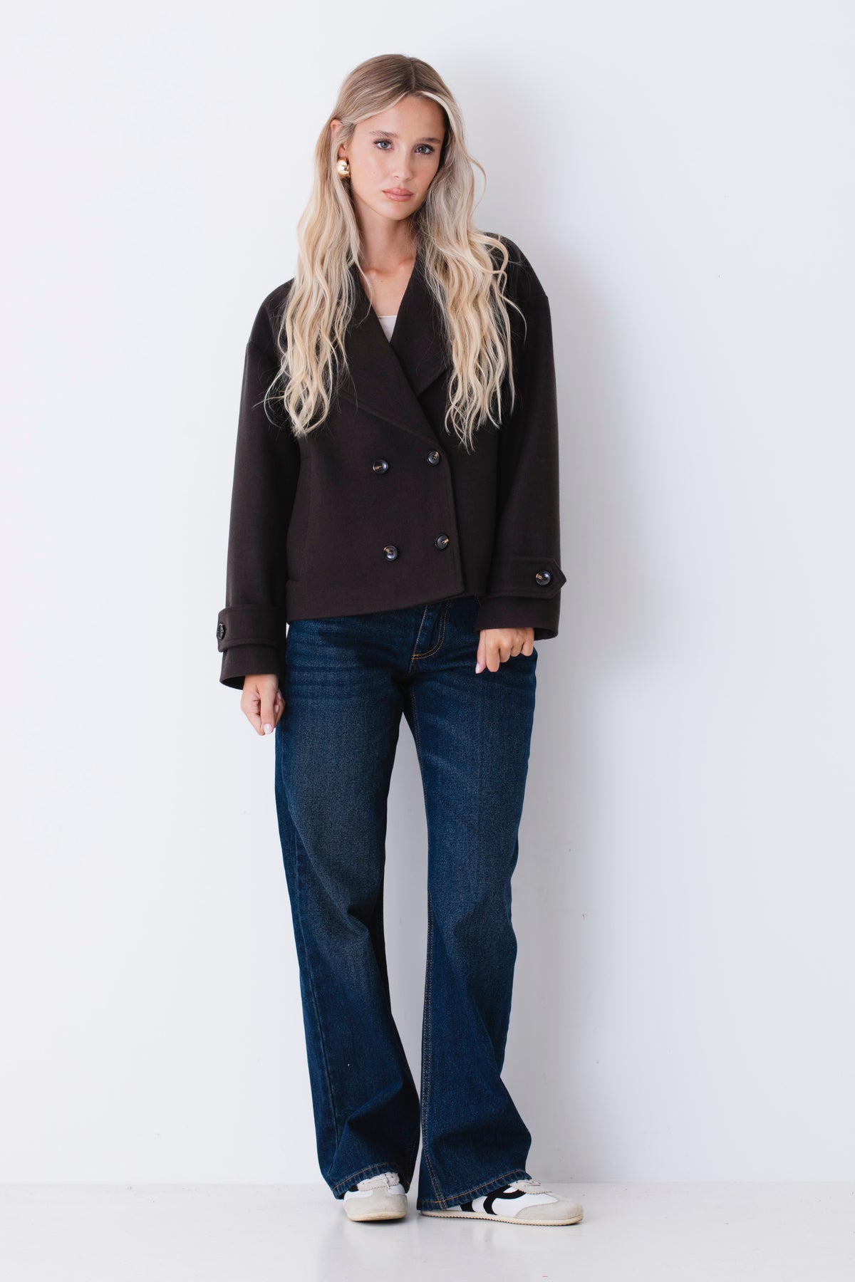Cappotto corto doppio petto in panno - FW27