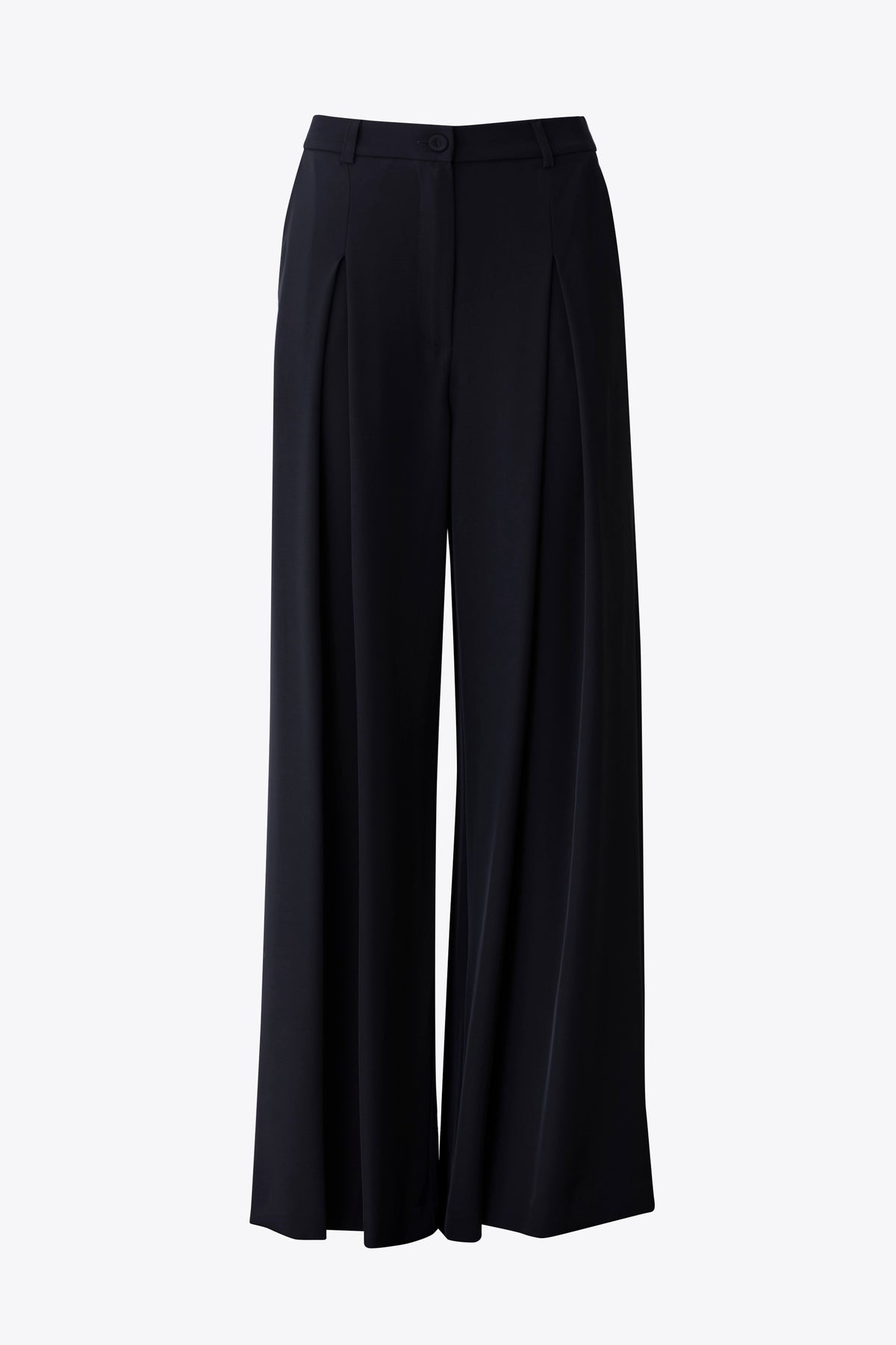 Pantalone palazzo ampio con pinces in cady fluido - FW27