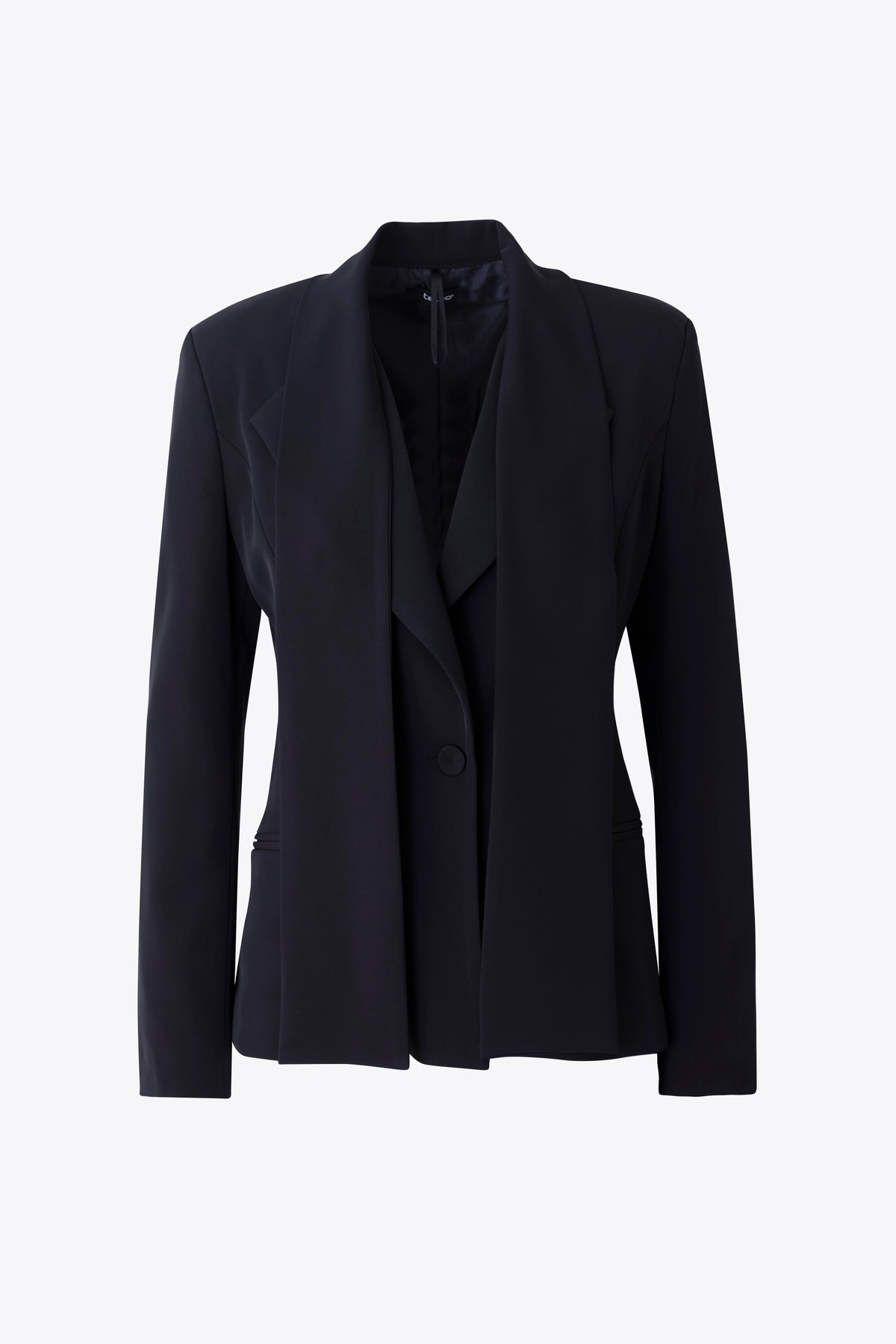 Giacca ad un petto con sciarpa in cady fluido - FW27