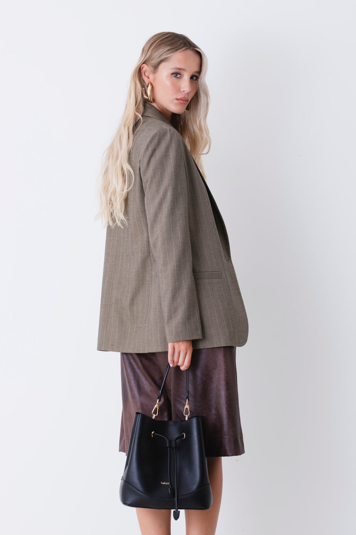Blazer ad un petto in grisaglia gessata - FW27