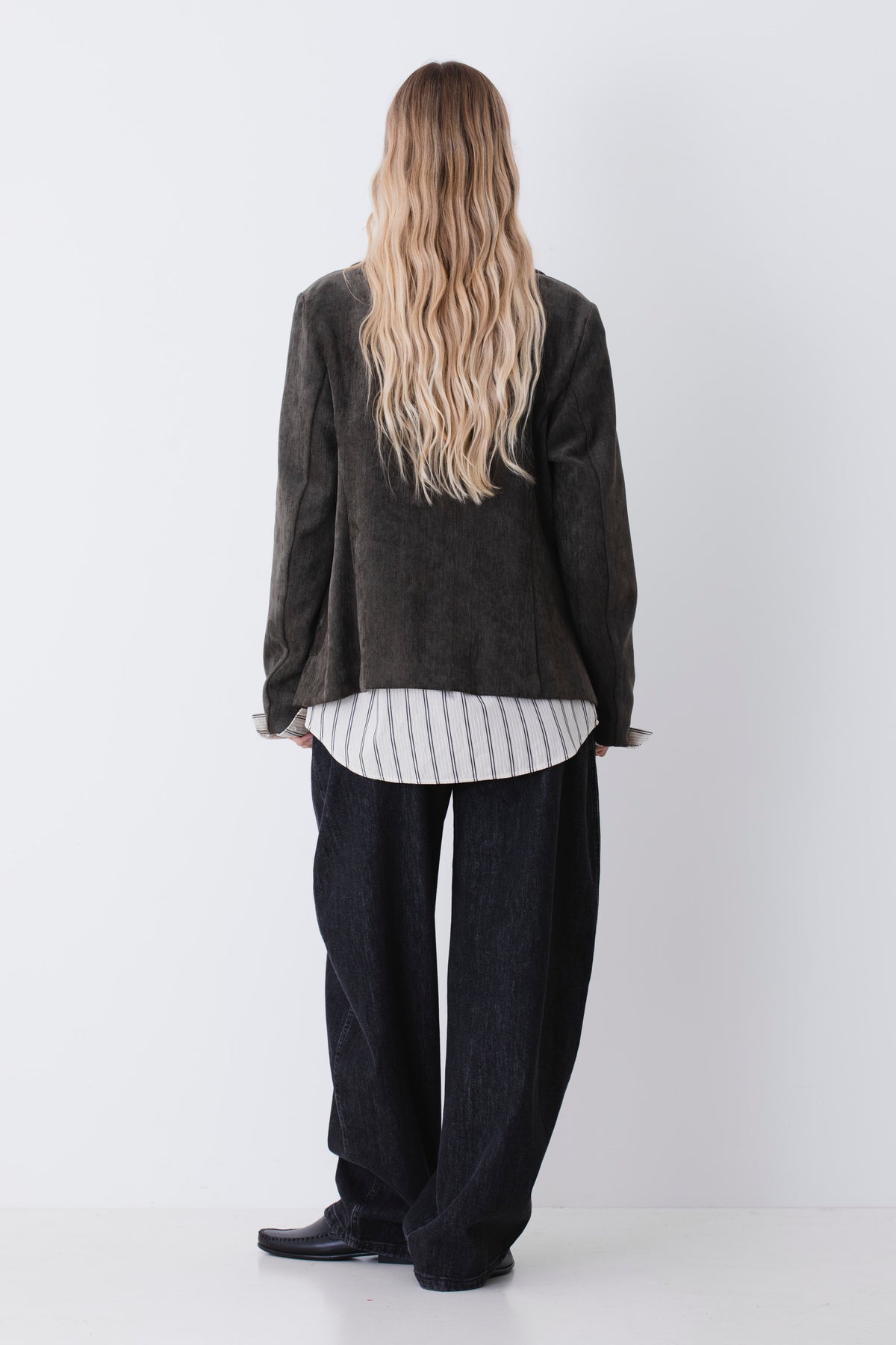 Blazer ad un petto in velluto con trama diagonale - FW27