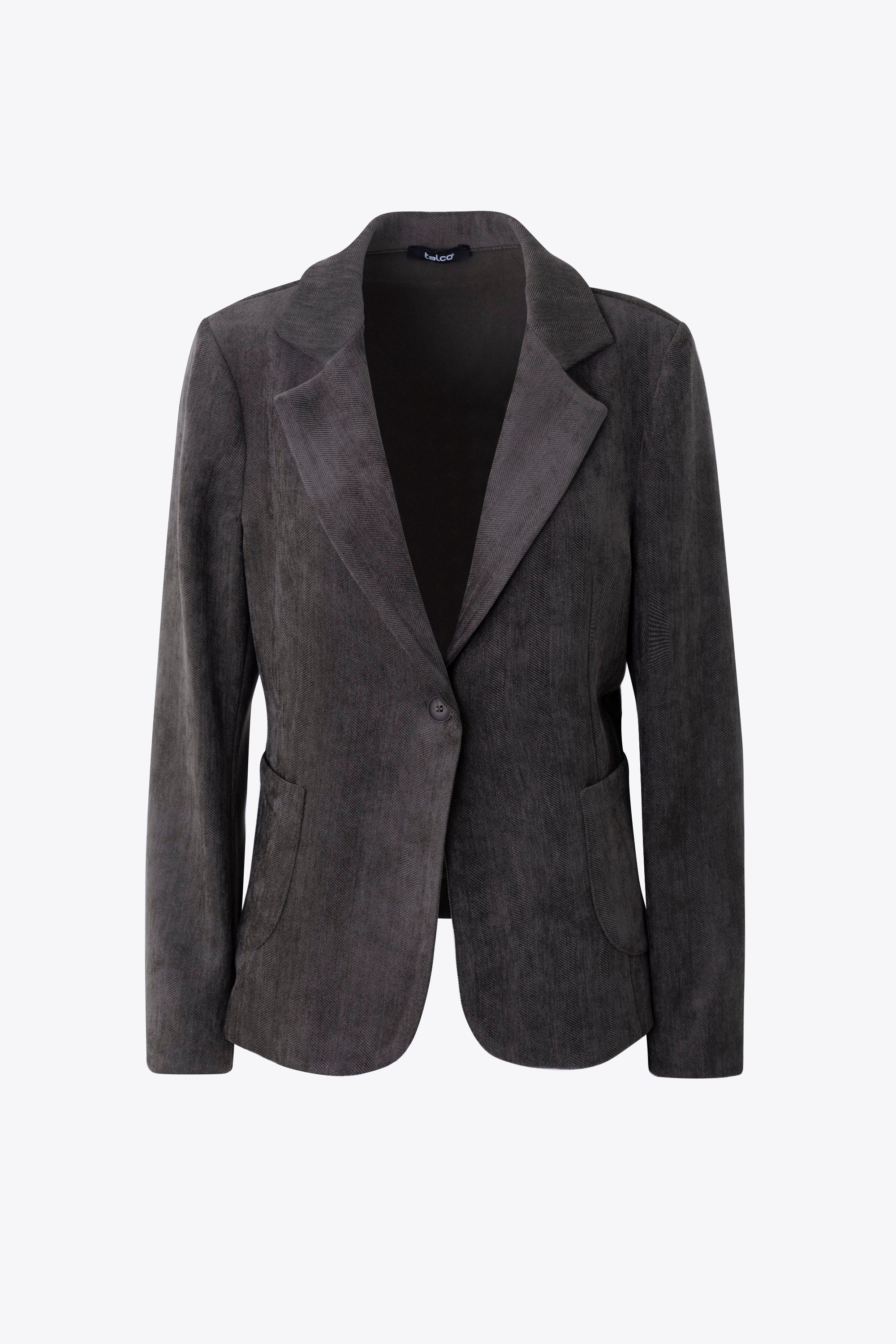 Blazer ad un petto in velluto con trama diagonale - FW27