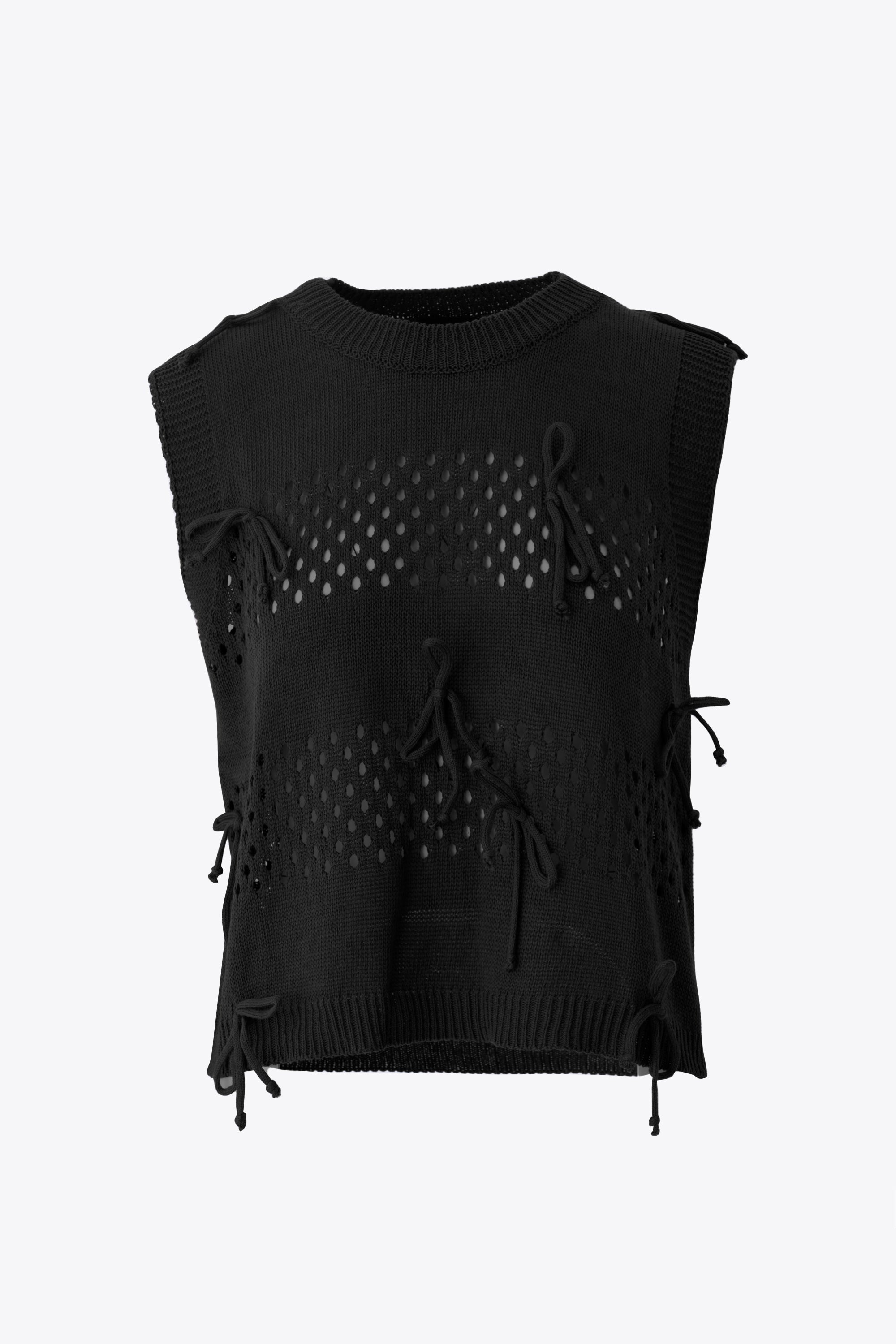 Gilet traforato con fiocchi in cotone - PE26