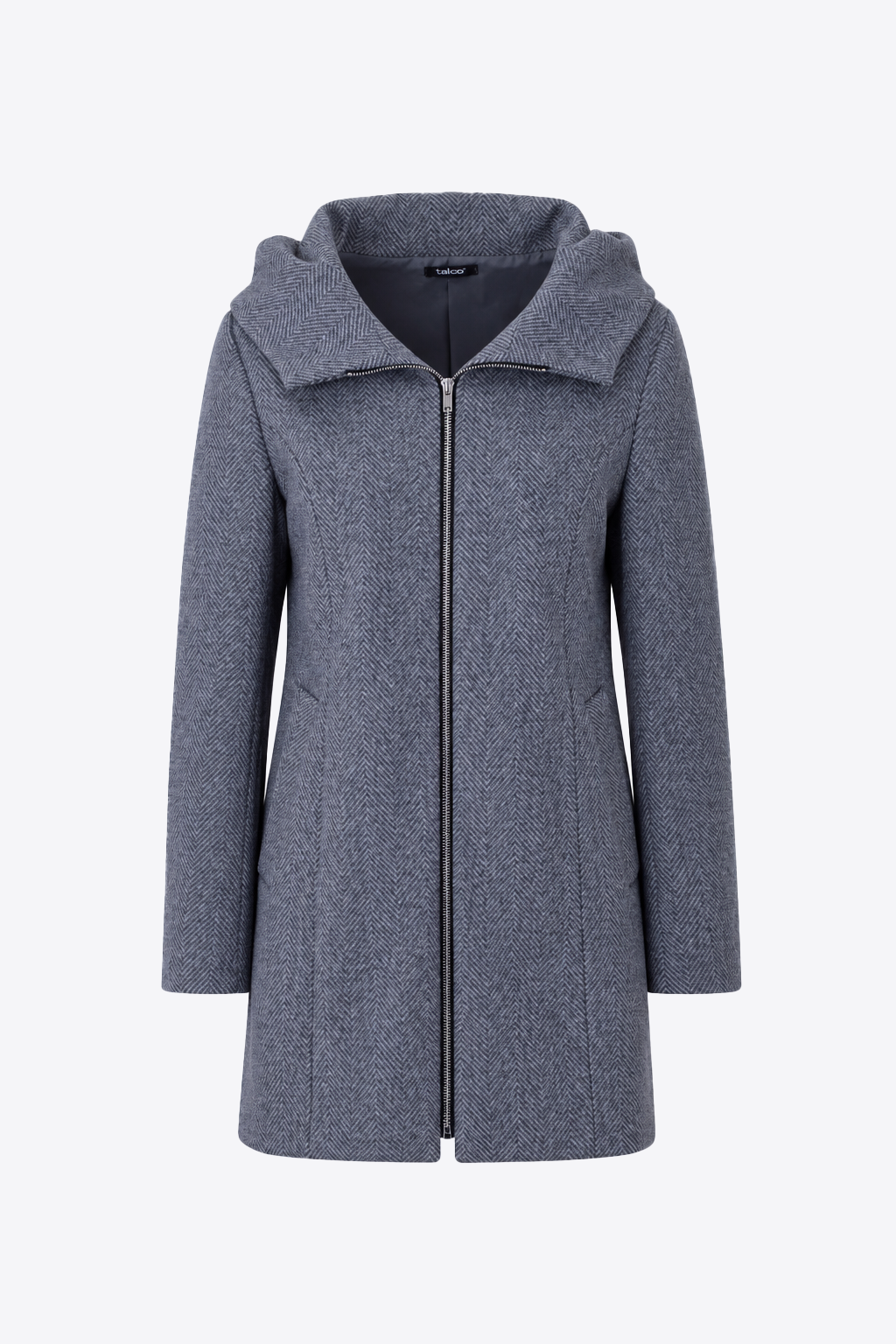 Cappotto corto con cerniera in tessuto spinato - FW27