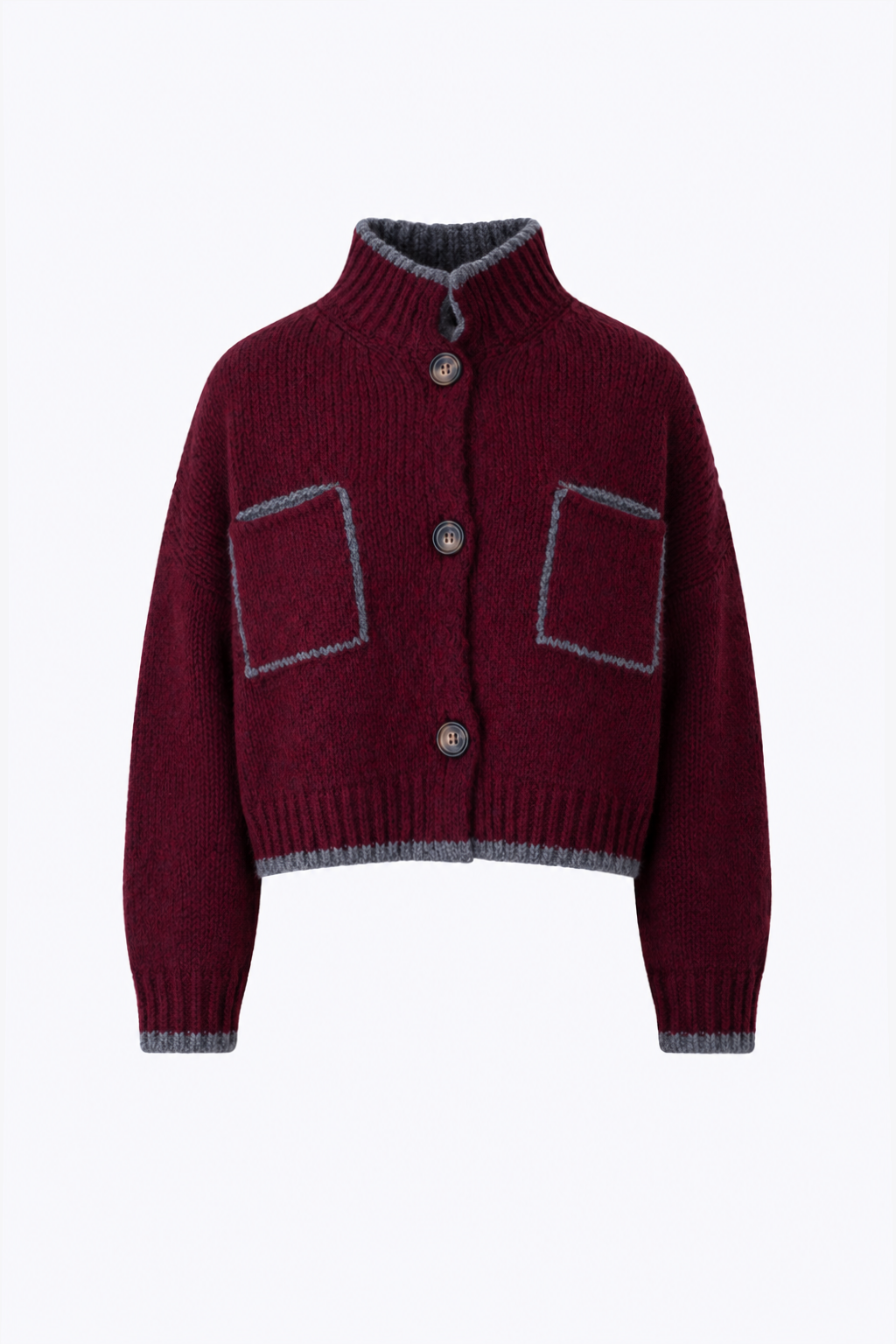 Giacca con bottoni e profili a contrasto in misto lana - FW27