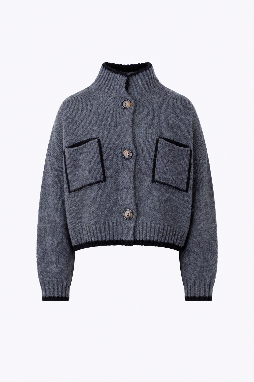 Giacca con bottoni e profili a contrasto in misto lana - FW27
