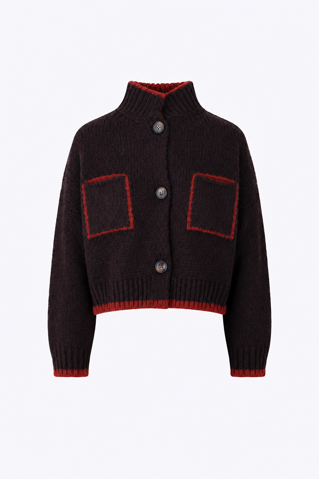 Giacca con bottoni e profili a contrasto in misto lana - FW27