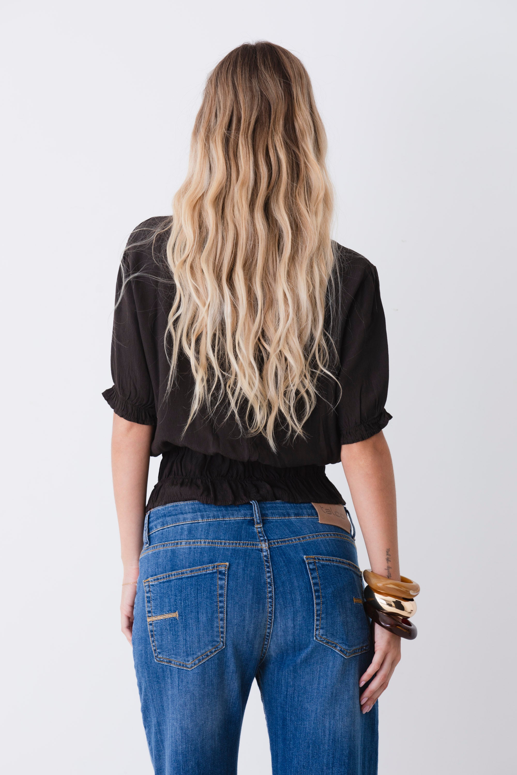 Blusa con balza in viscosa - PE26