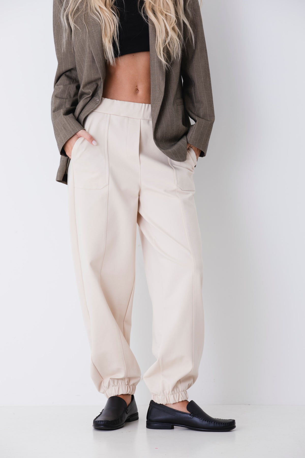 Pantalone jogger in tessuto punto Roma - FW27