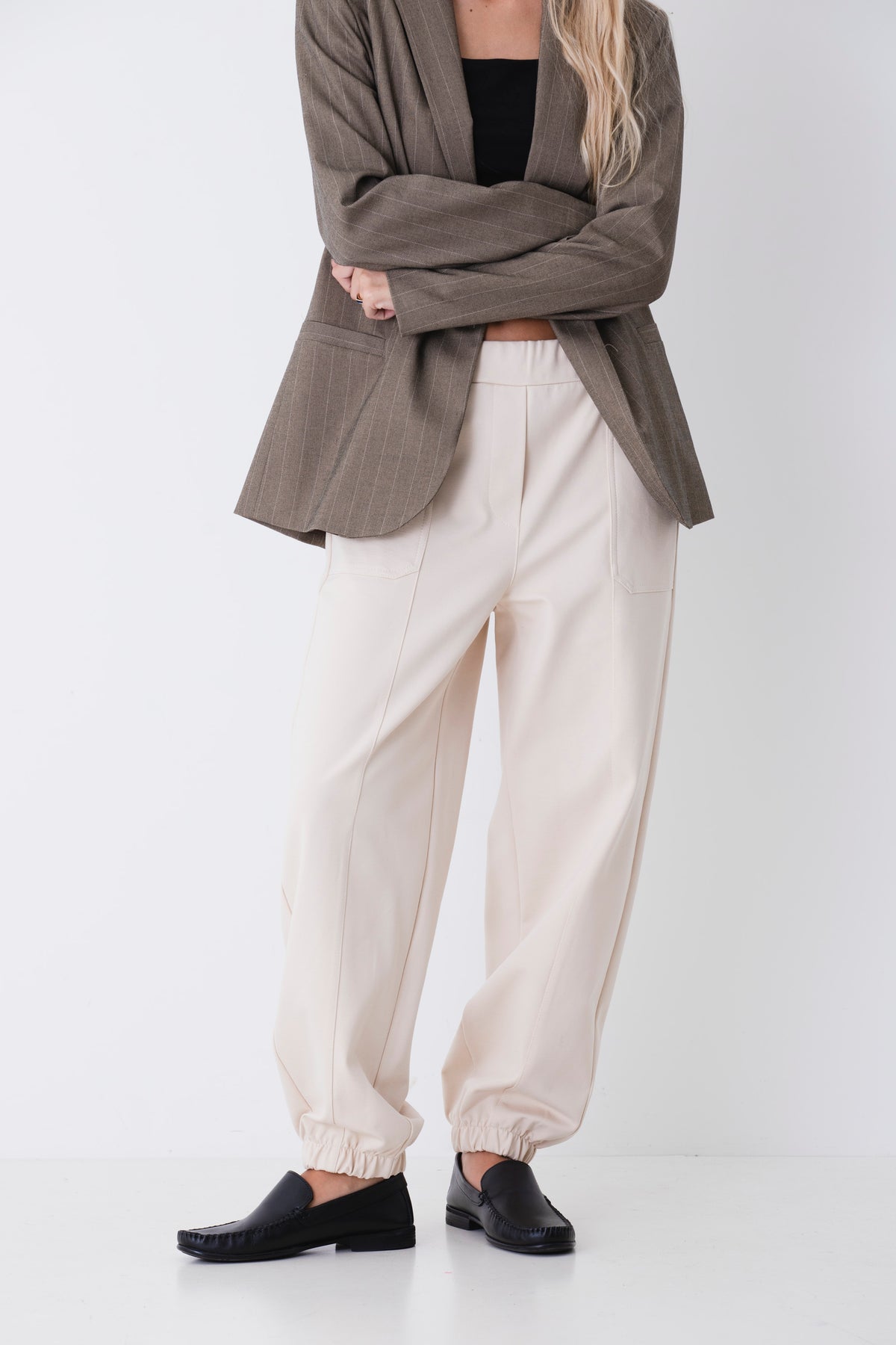 Pantalone jogger in tessuto punto Roma - FW27