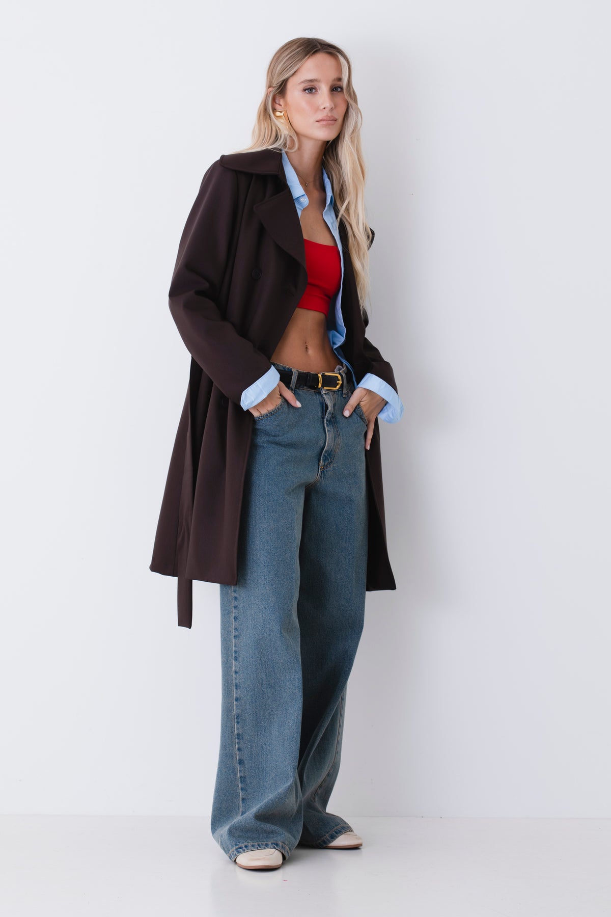 Trench doppio petto in tessuto tecnico - FW27