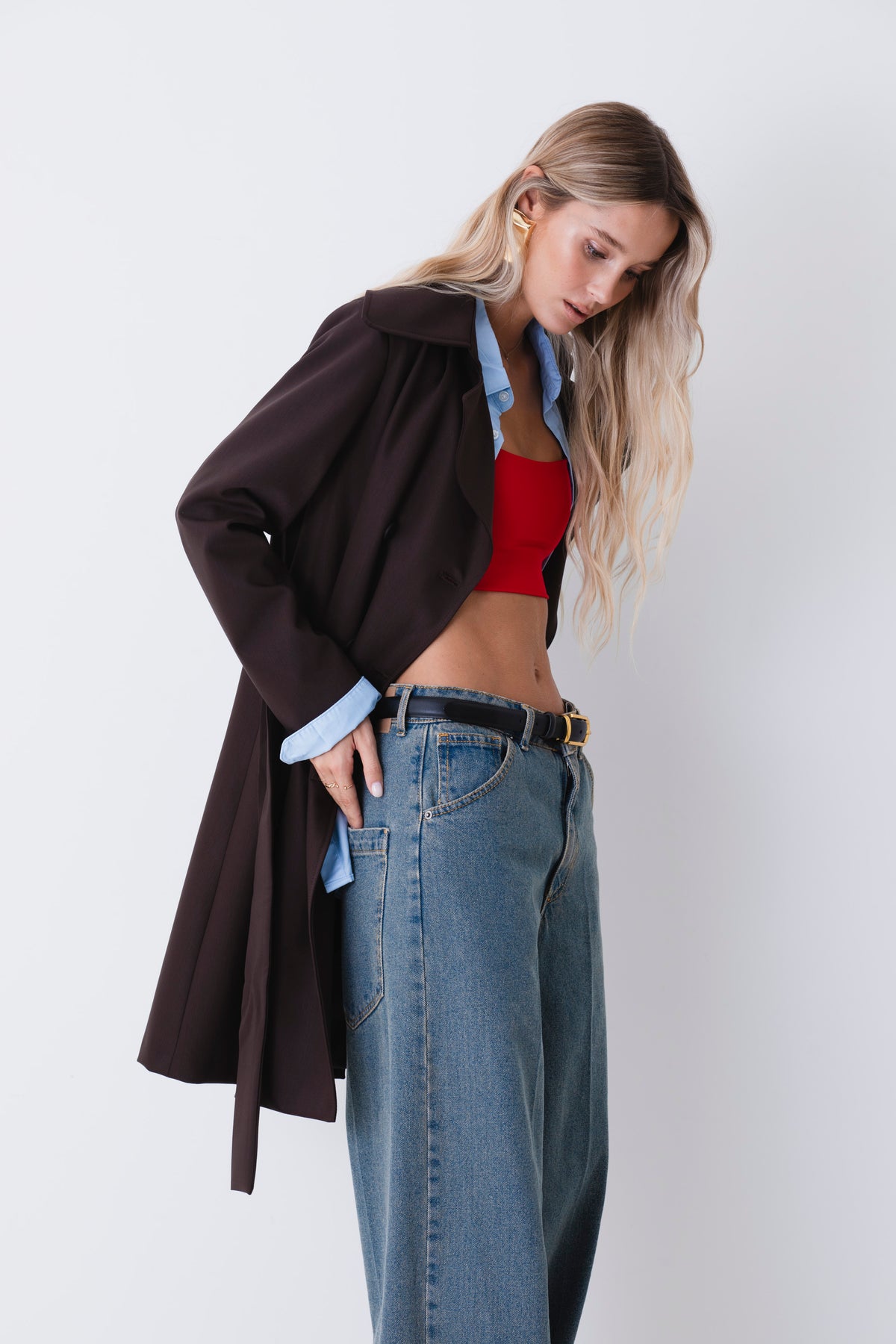 Trench doppio petto in tessuto tecnico - FW27