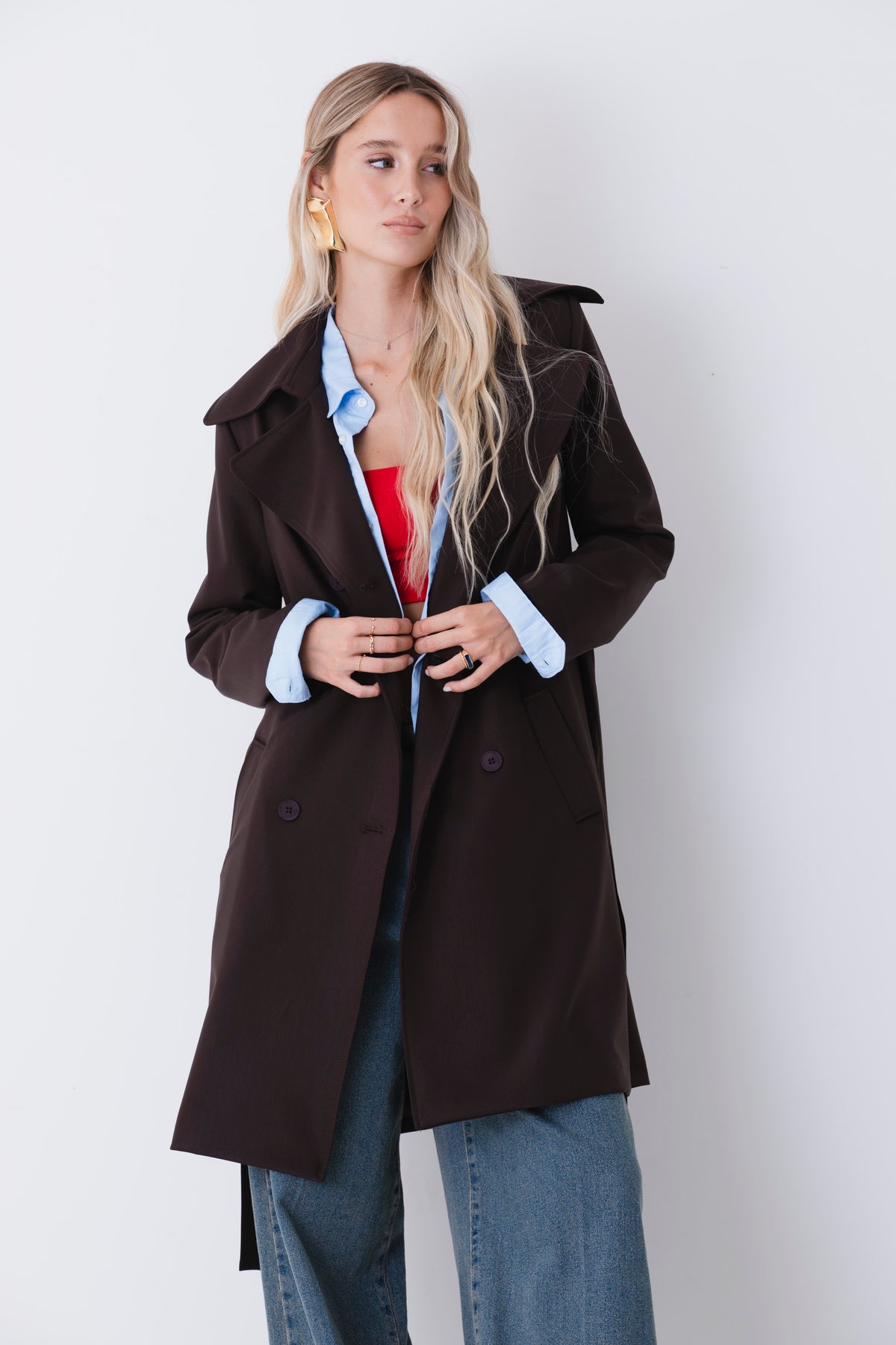 Trench doppio petto in tessuto tecnico - FW27