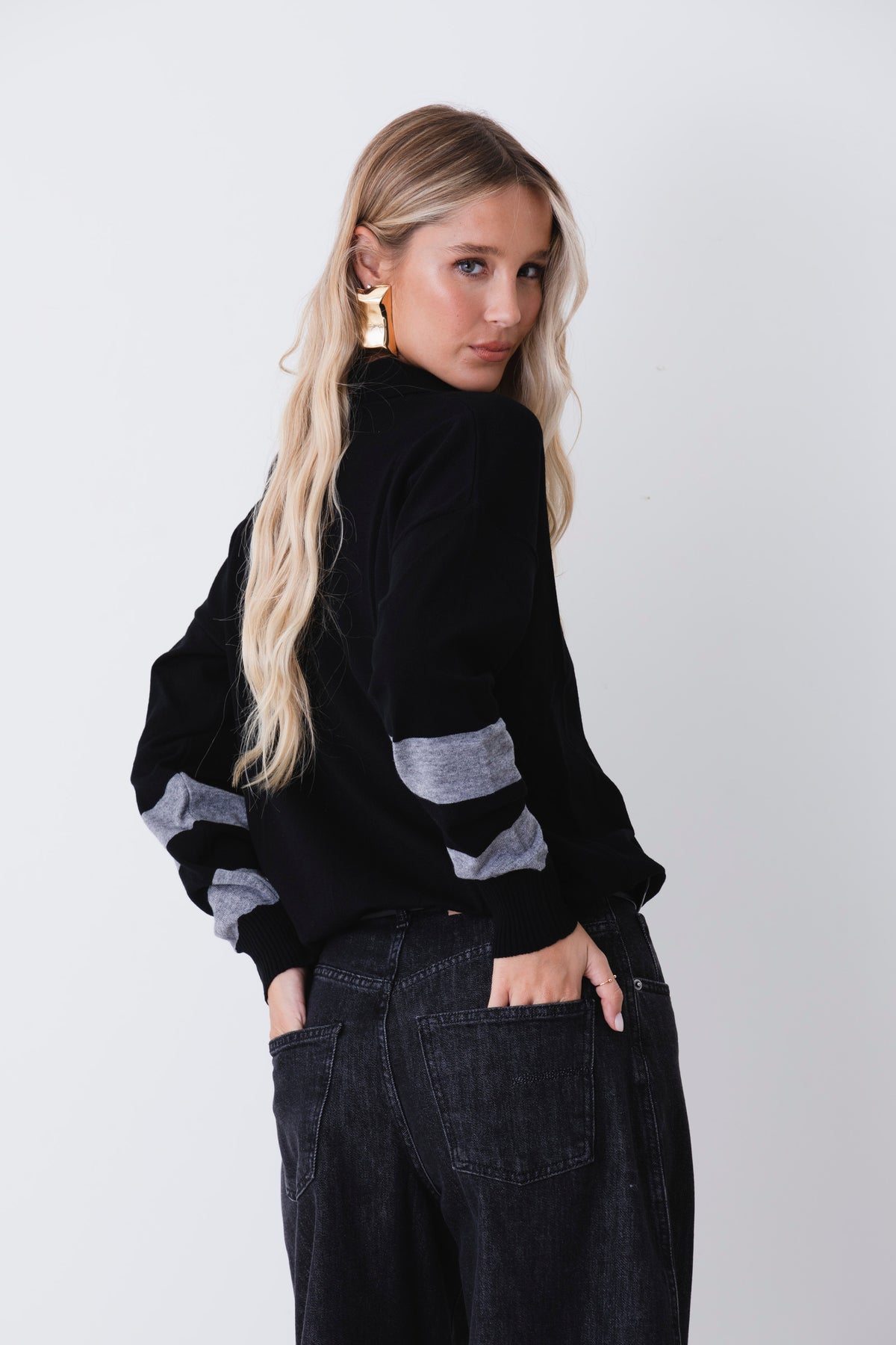Maglia polo in misto viscosa con righe - FW27