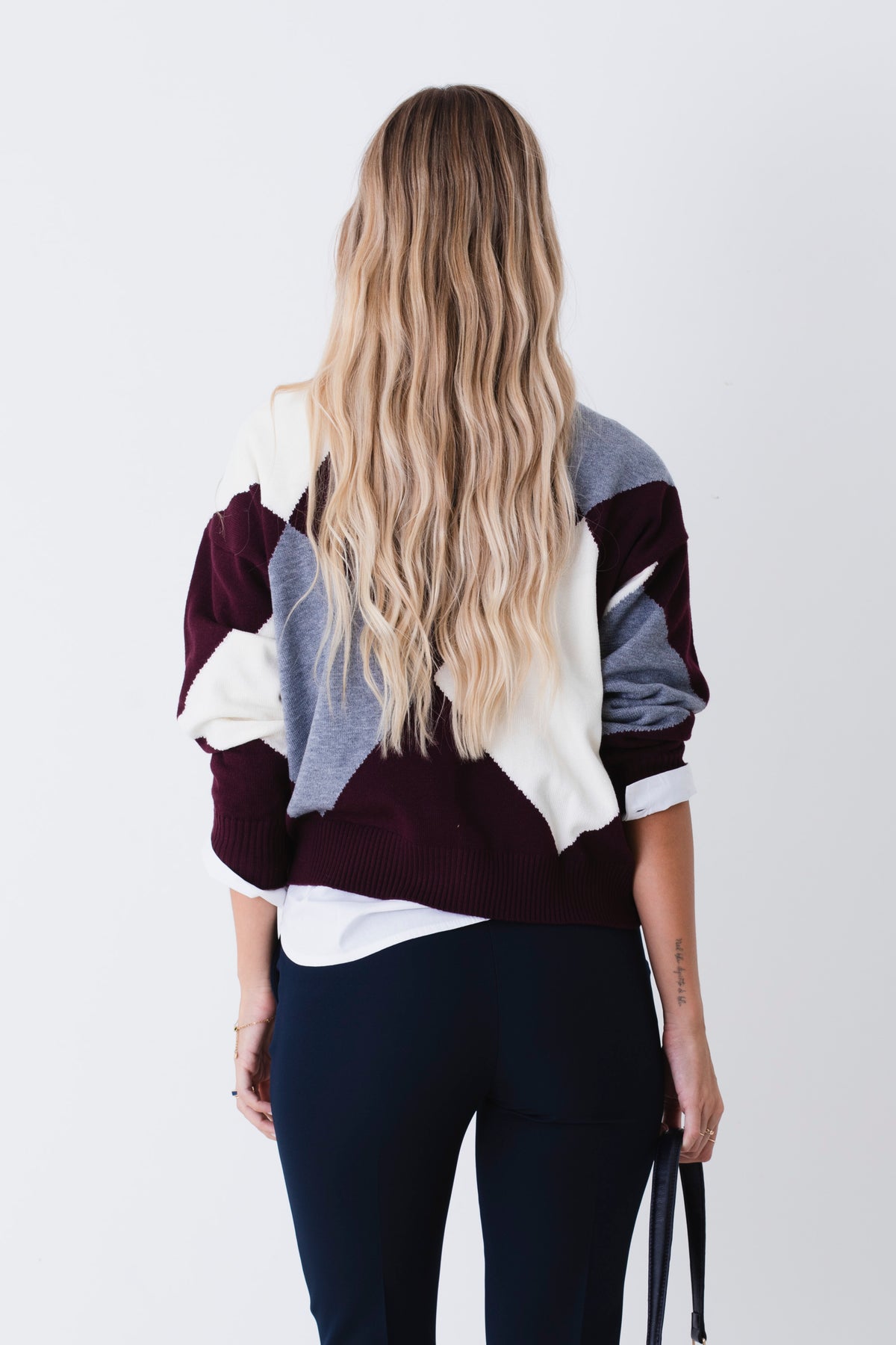 Pullover in viscosa a quadri - FW27