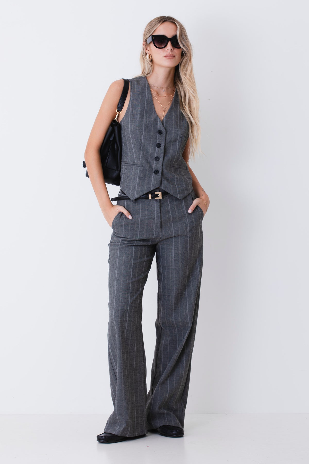 Pantalone palazzo in grisaglia gessata - FW27