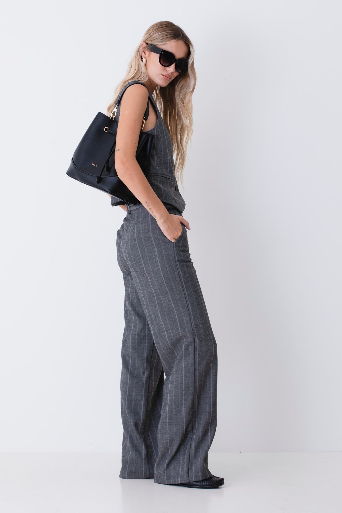 Pantalone palazzo in grisaglia gessata - FW27