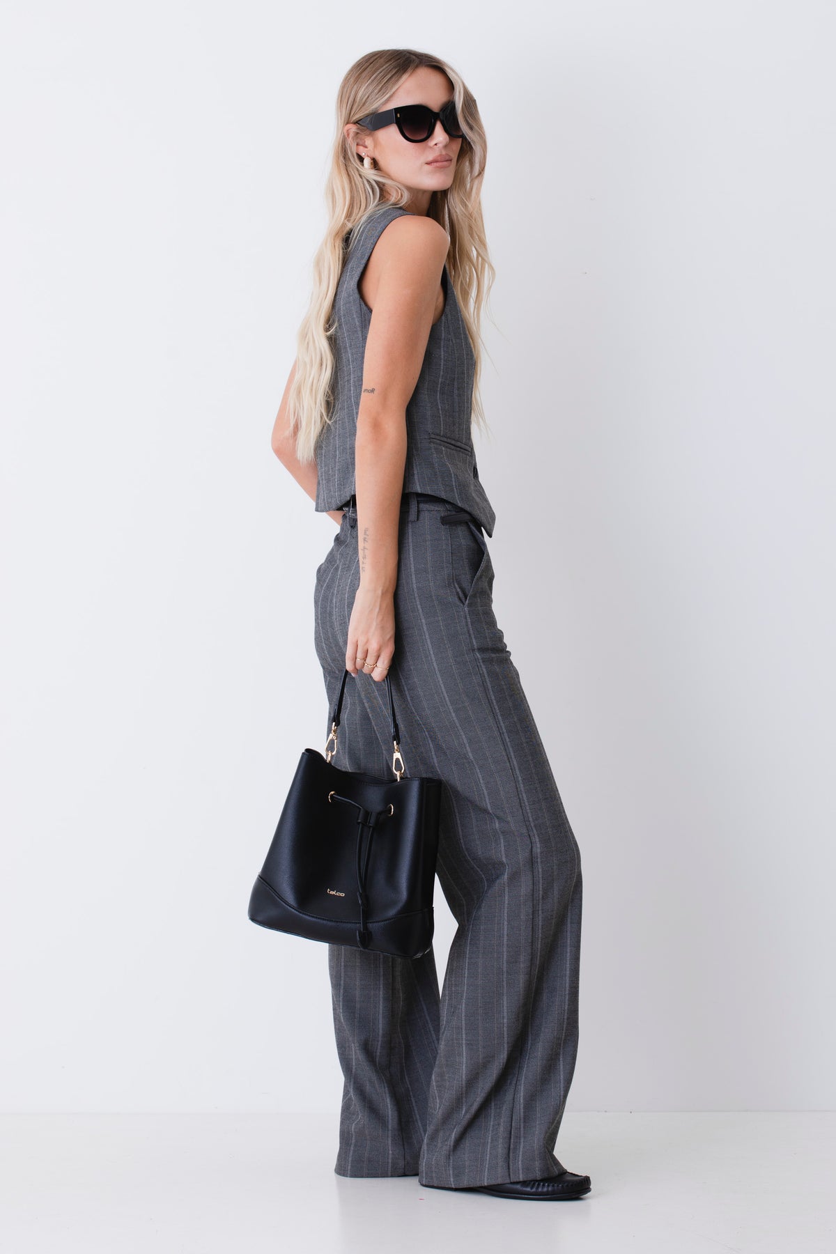 Gilet ad un petto in grisaglia gessata - FW27