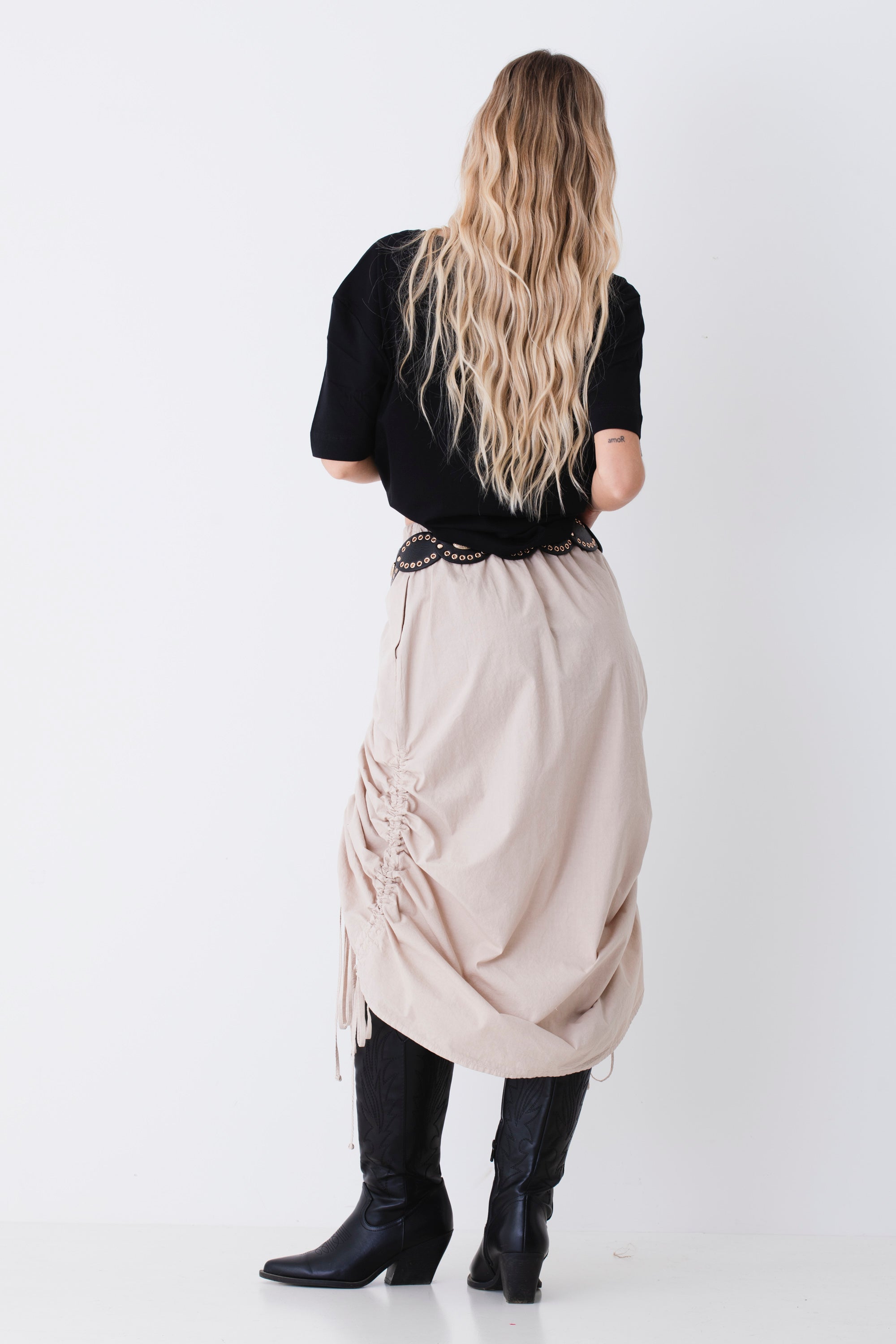 Gonna arricciata con coulisse in cotone - PE26