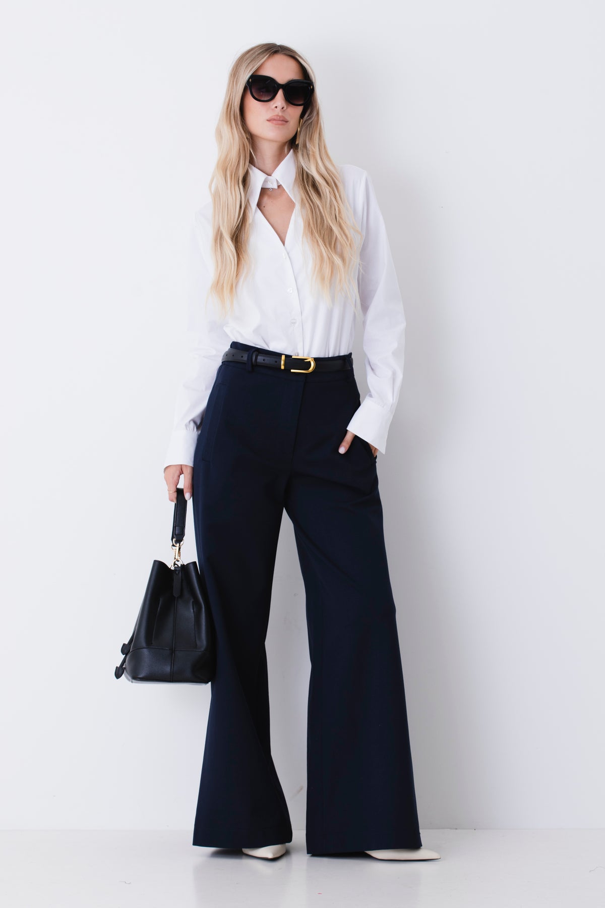 Pantalone palazzo in tessuto punto Roma - FW27