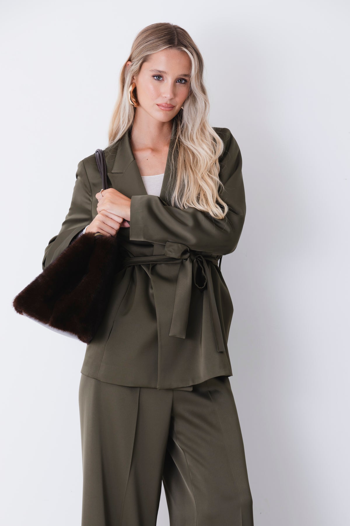 Blazer in raso con cintura - FW27