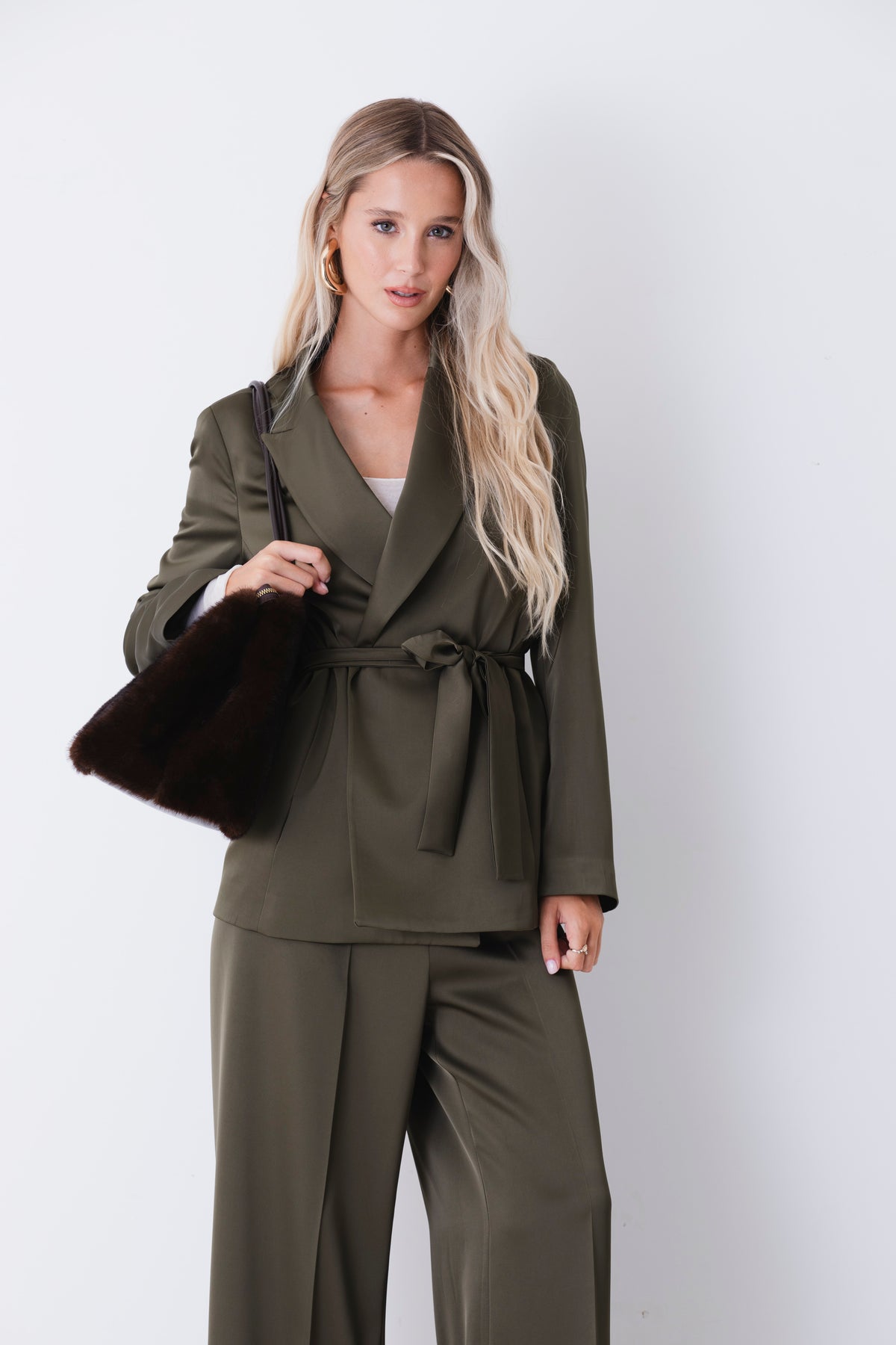 Blazer in raso con cintura - FW27