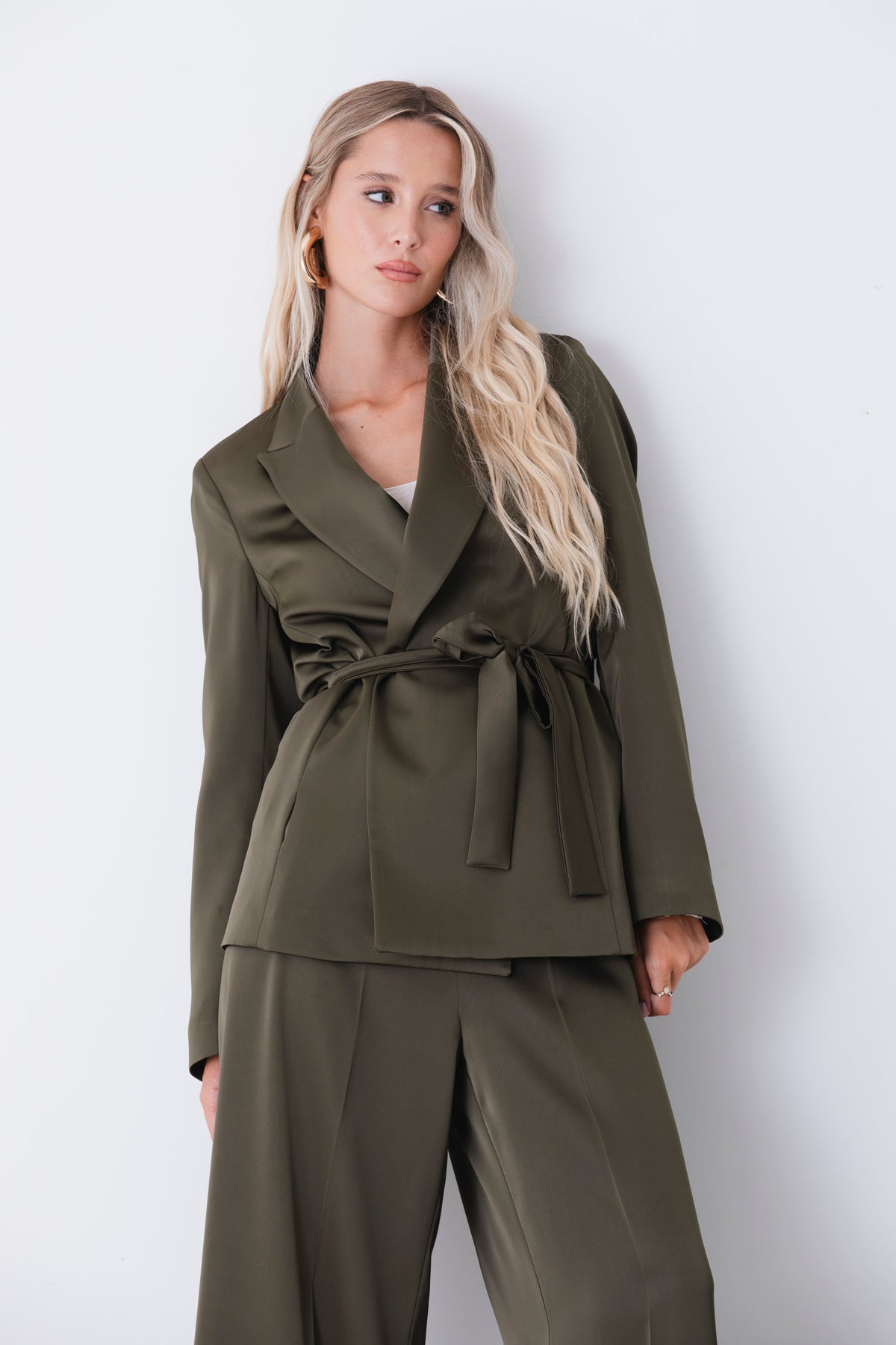 Blazer in raso con cintura - FW27