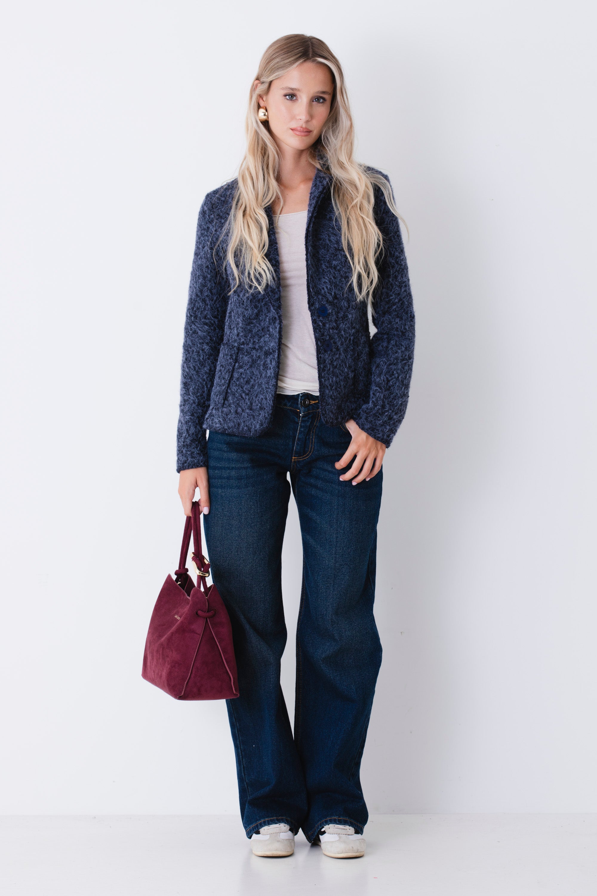 Giacca ad un petto in lana cotta - FW27