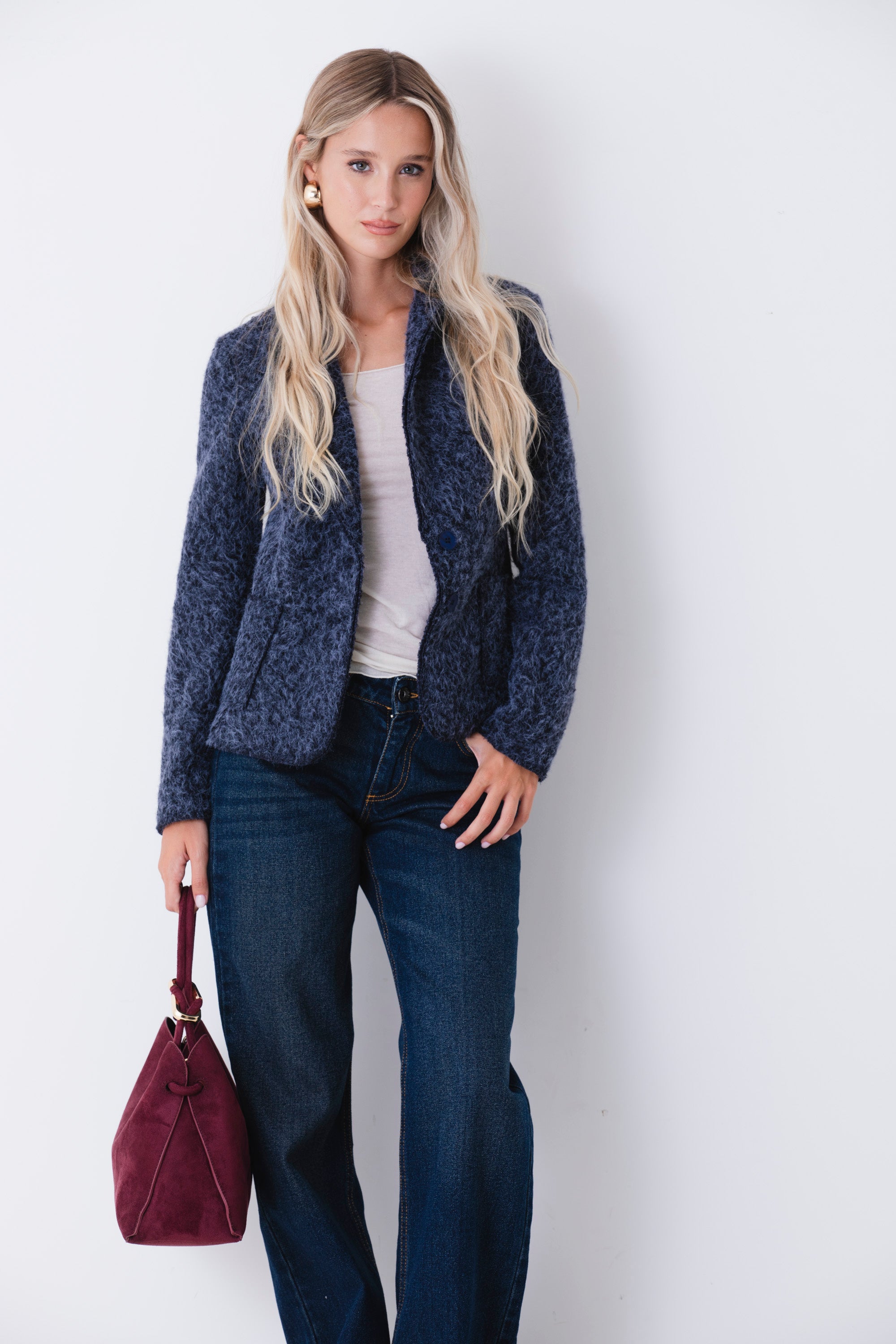 Giacca ad un petto in lana cotta - FW27