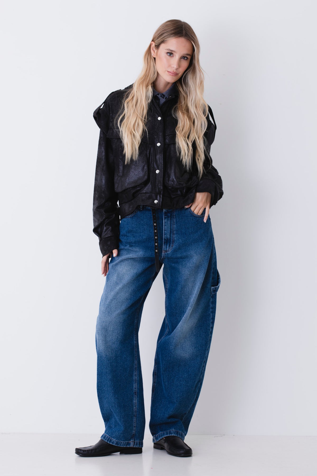 Bomber utility in tessuto effetto pelle - FW27