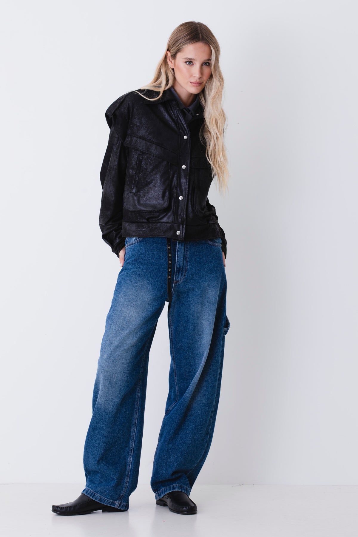 Bomber utility in tessuto effetto pelle - FW27