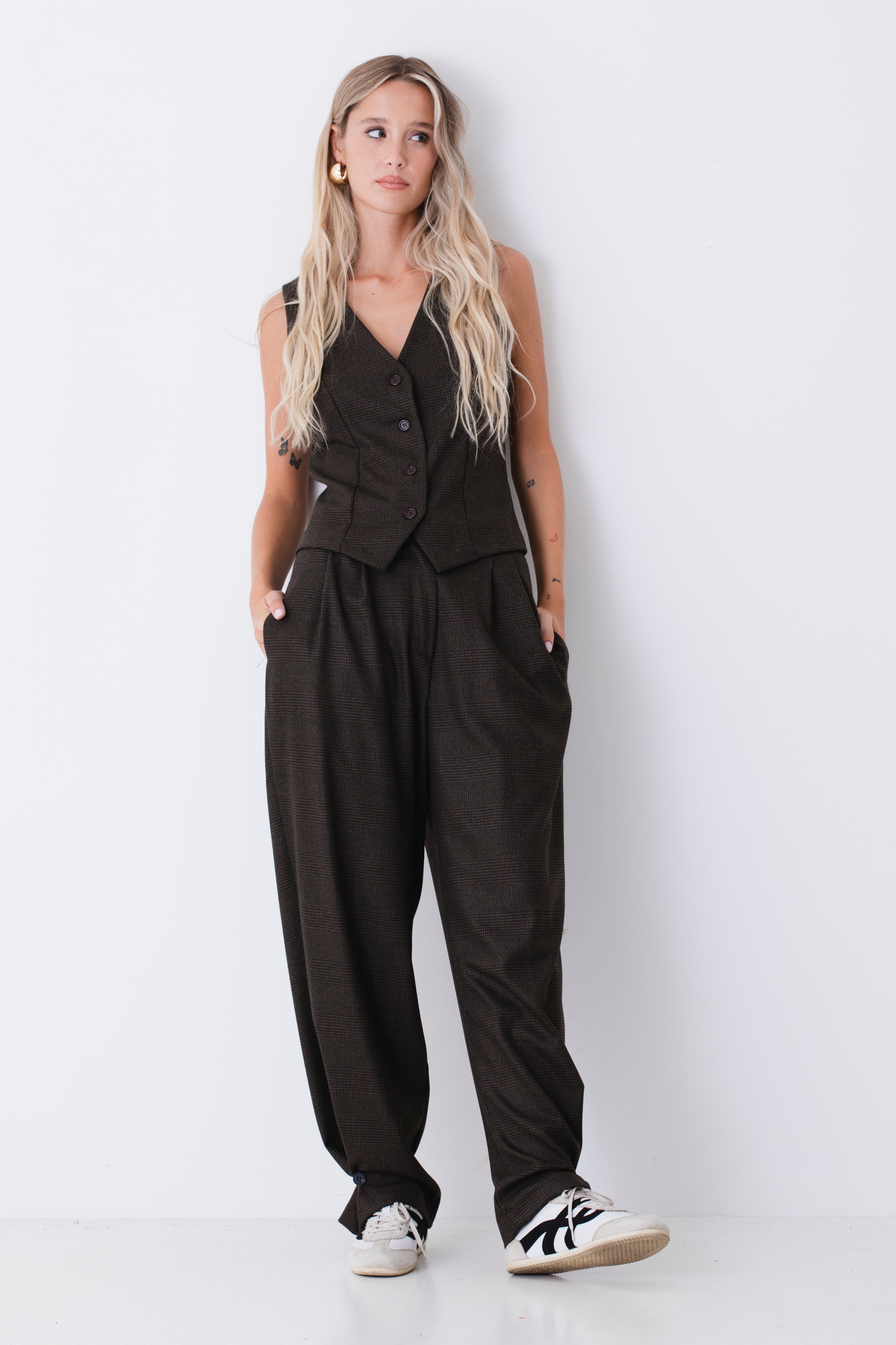Gilet ad un petto in Principe di Galles - FW27