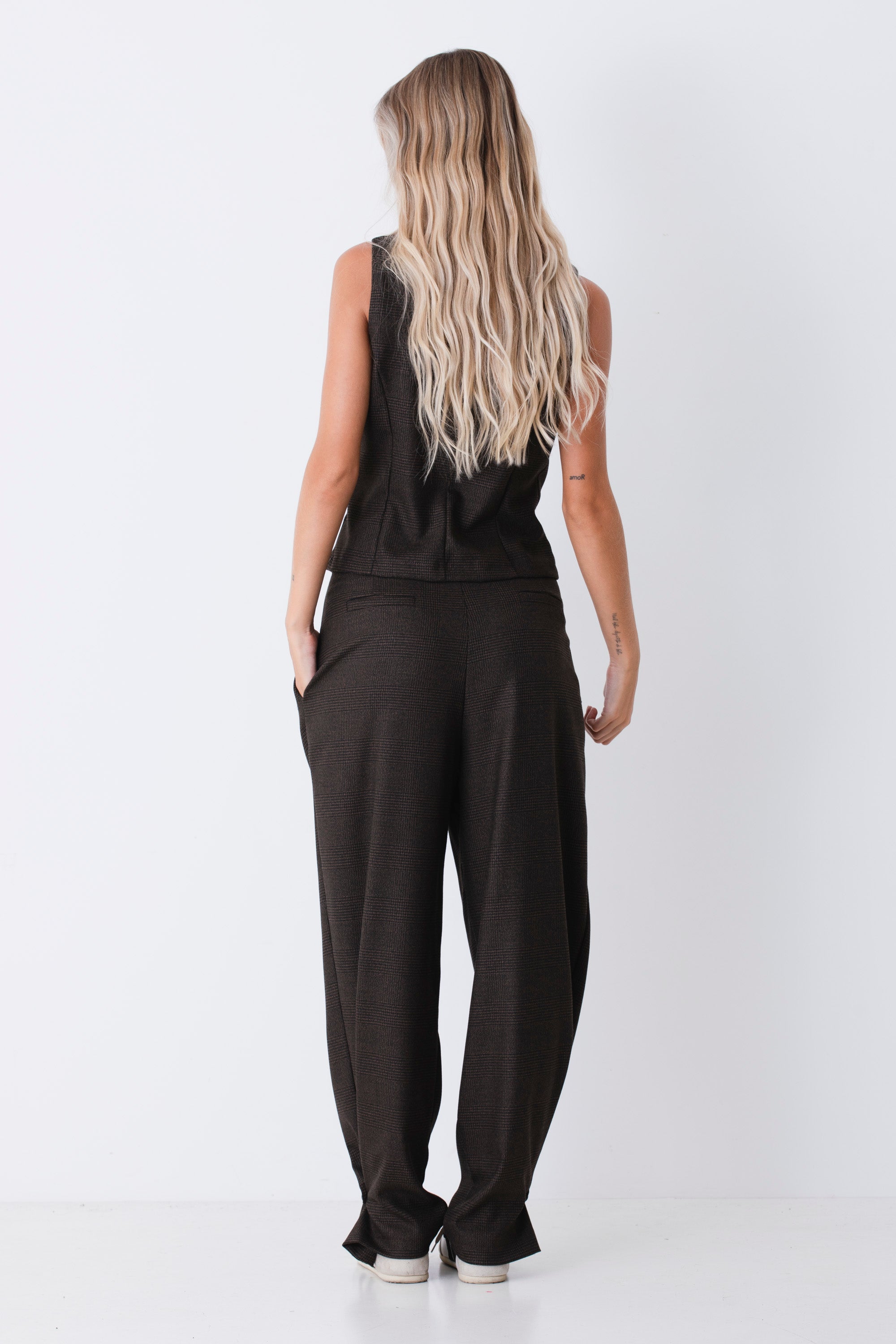 Pantalone slouchy in Principe di Galles - FW27
