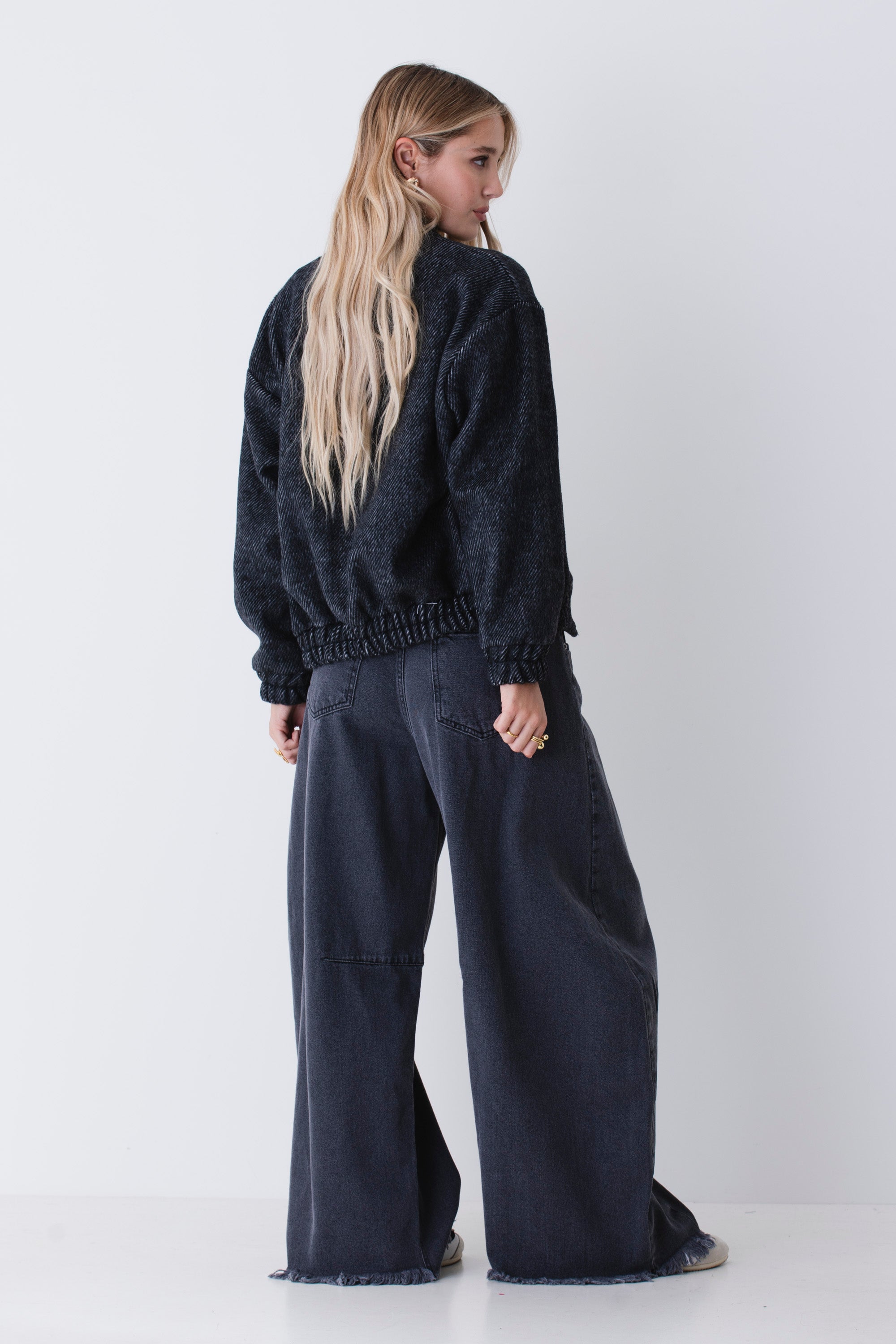 Bomber spinato in misto lana - FW26