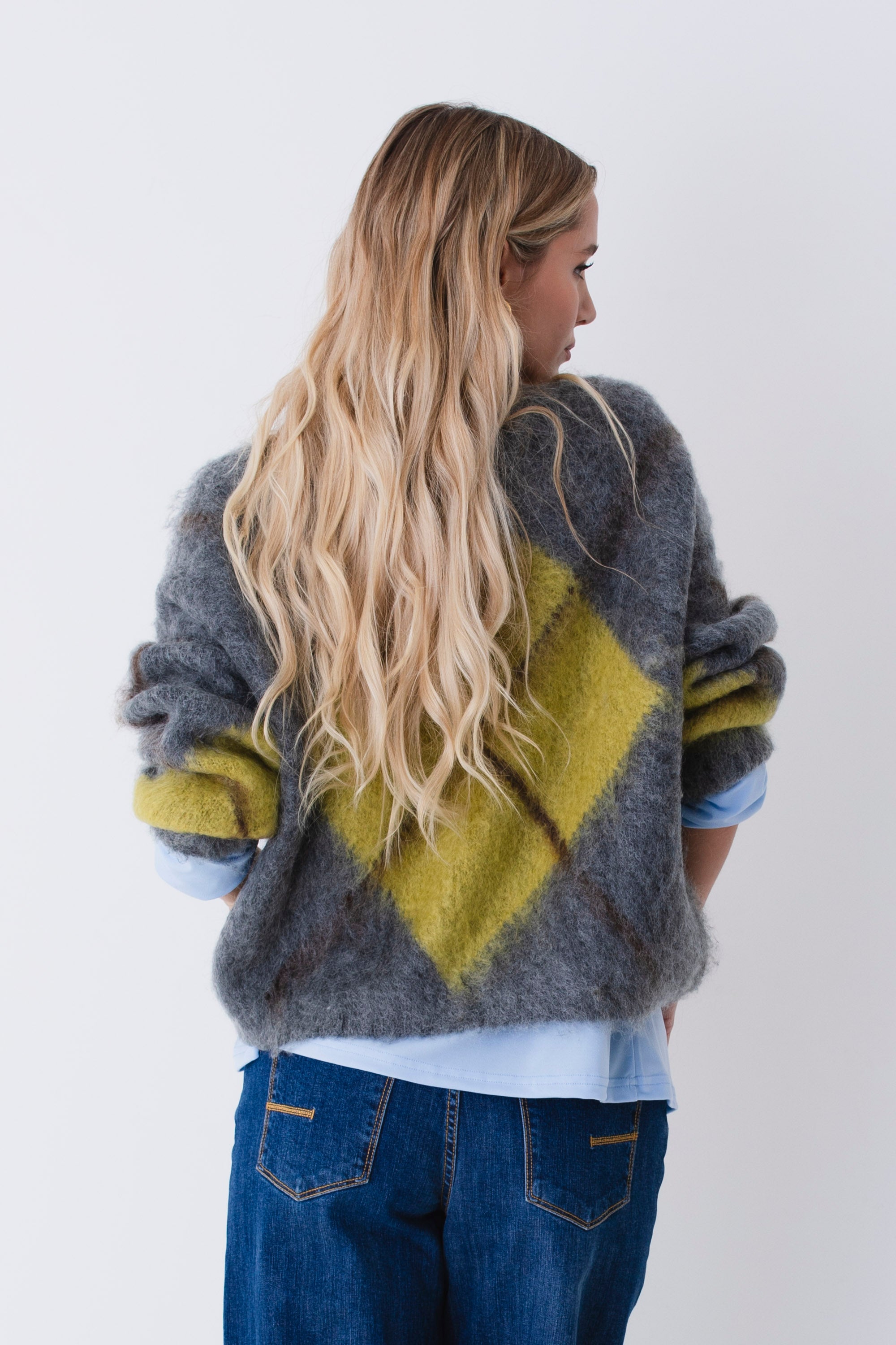 Pullover in misto mohair a quadri - FW26