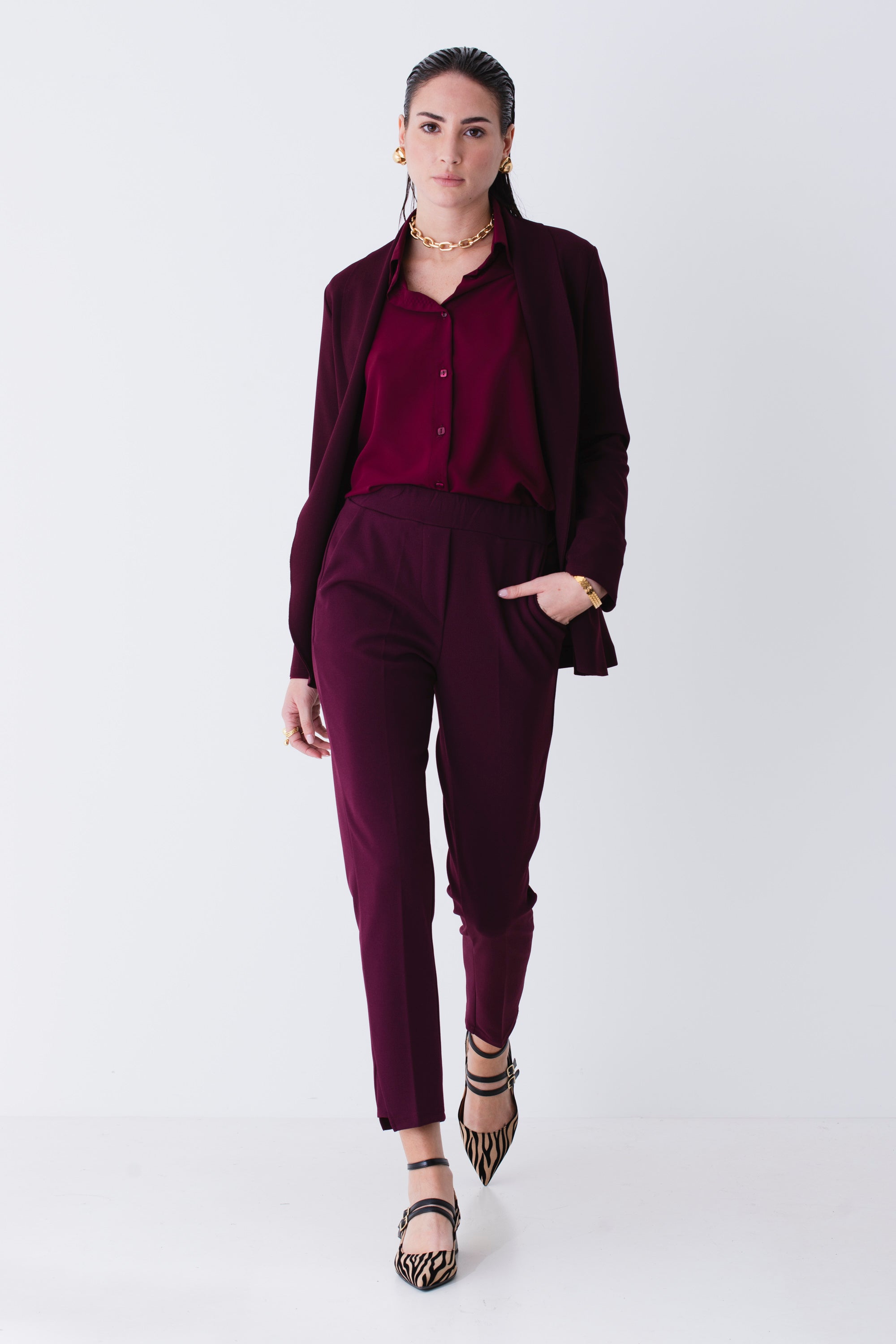Pantalone dritto in scuba crepe - FW25