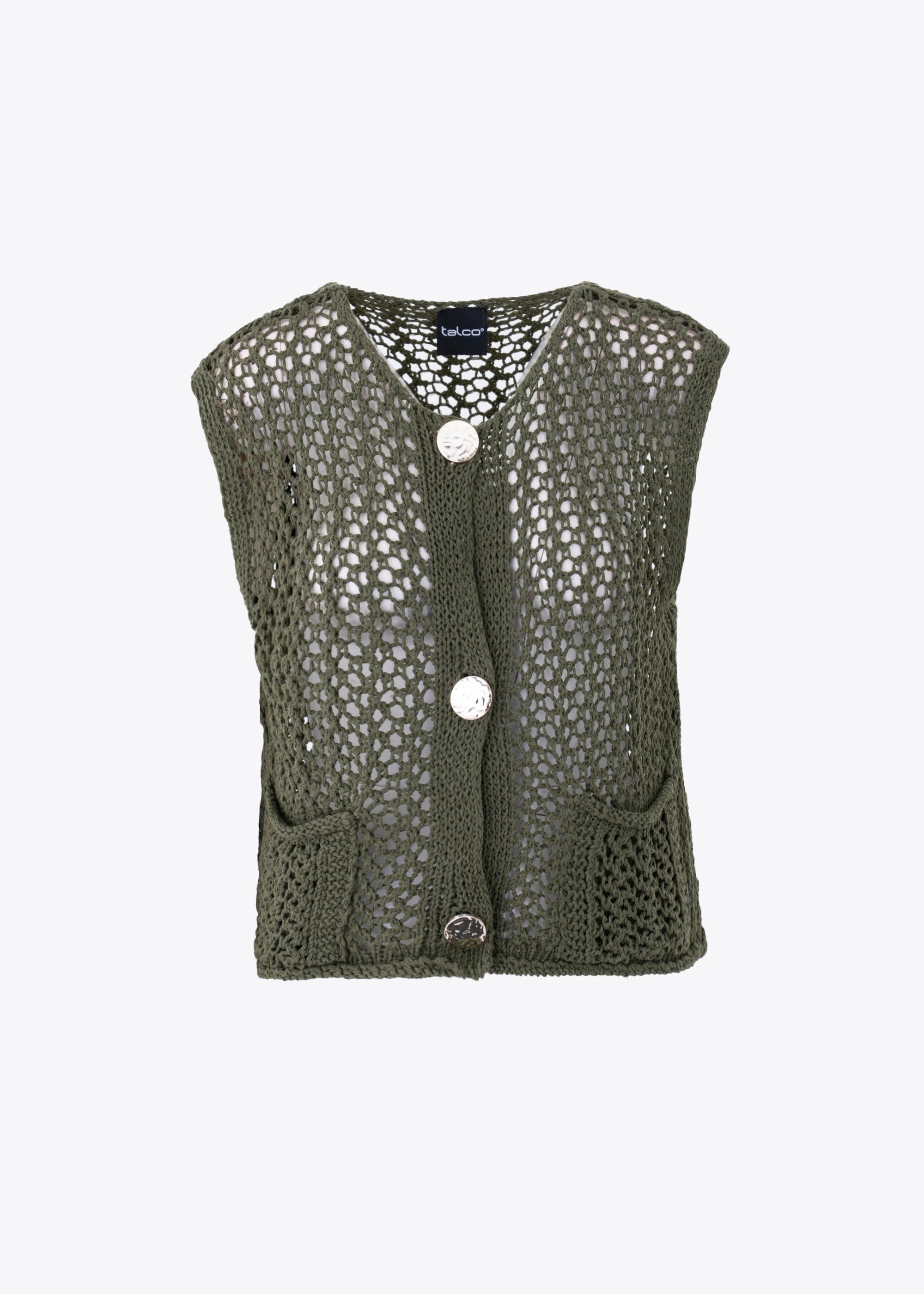 Gilet in maglia con bottoni dorati - PE25