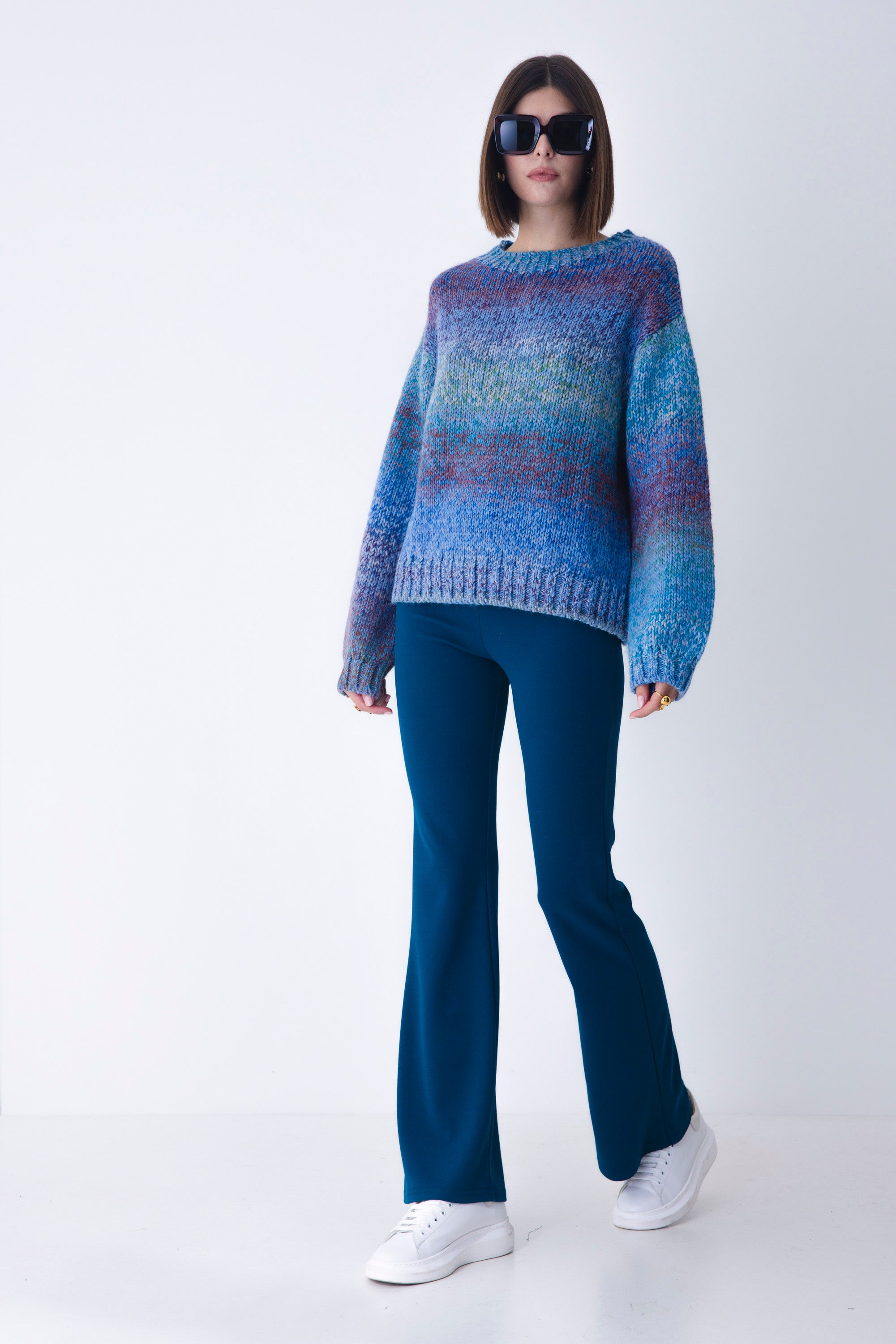 Pantalone a zampa in scuba crepe - FW25